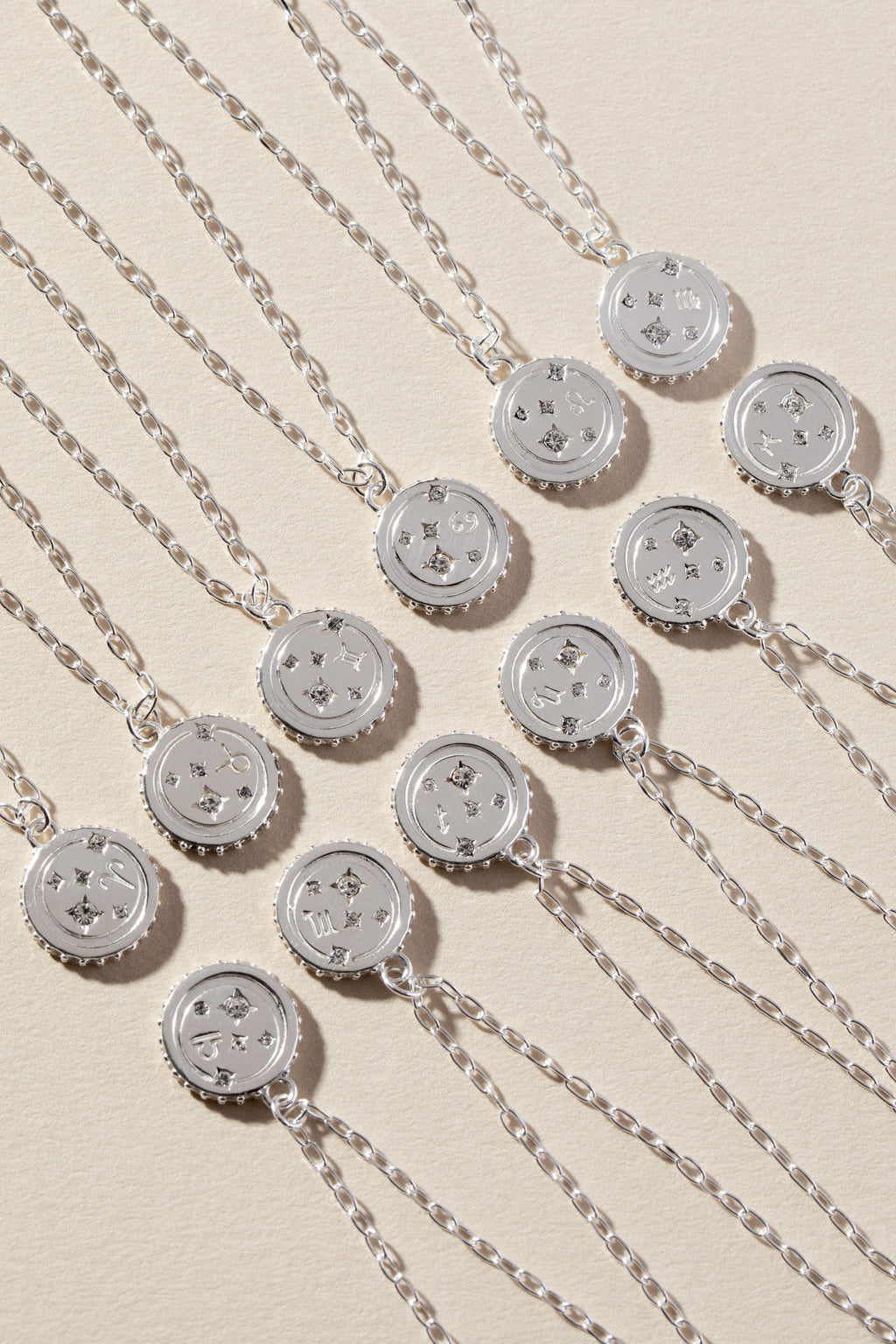 Aquarius Zodiac Pendant Necklace with Double-Sided Engraved Charm