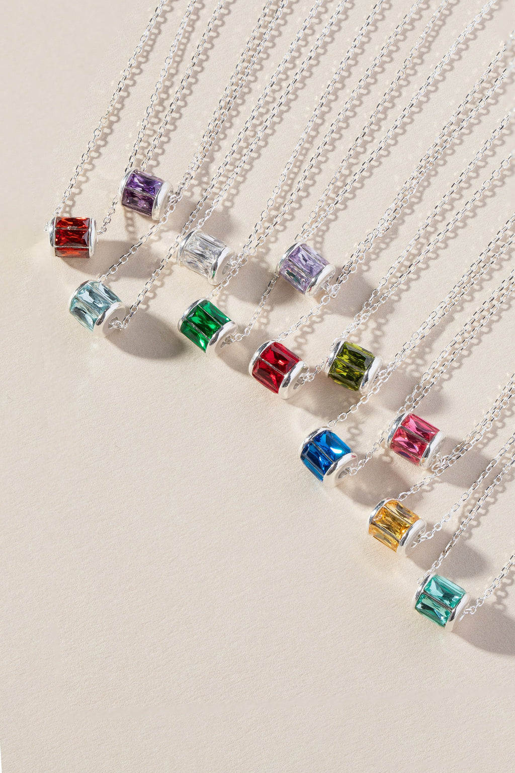 February Birthstone Amethyst Barrel Pendant Necklace in Gold-Plated