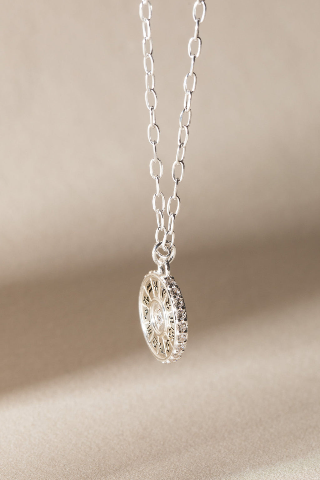 Virgo Zodiac Pendant Necklace in Silver with Crystal Accents