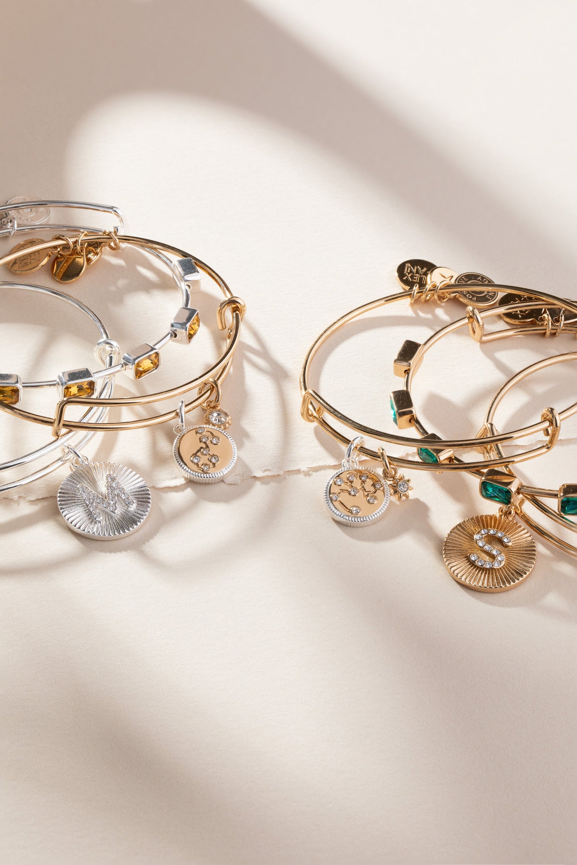 Sagittarius Zodiac Charm Bangle with Crystal Constellation