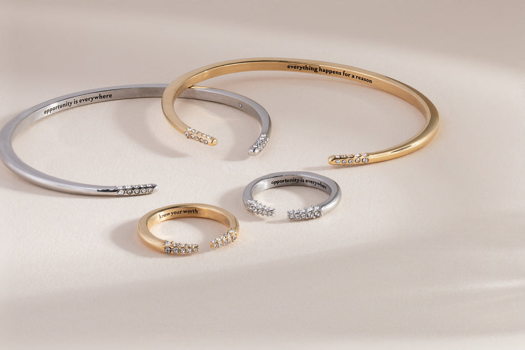 Opportunity is Everywhere Open Tusk Ring in Silver-Tone Stainless