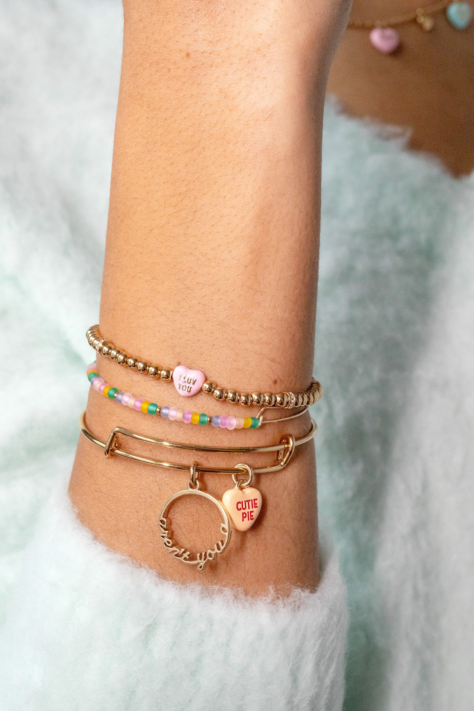 Sweethearts Cutie Pie Expandable Bangle Set of 2 Gold-Tone