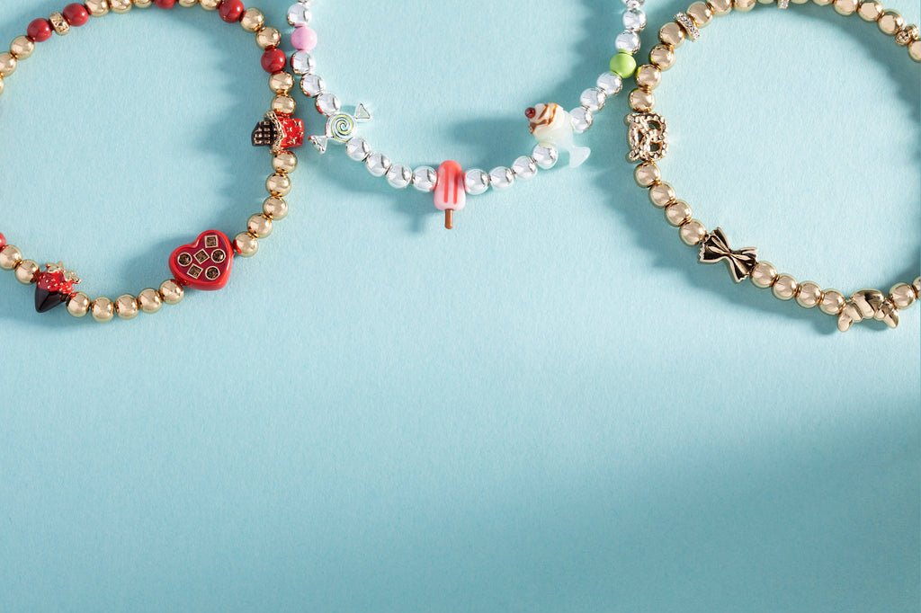 Carbs are My Love Language Beaded Stretch Bracelet with Charms