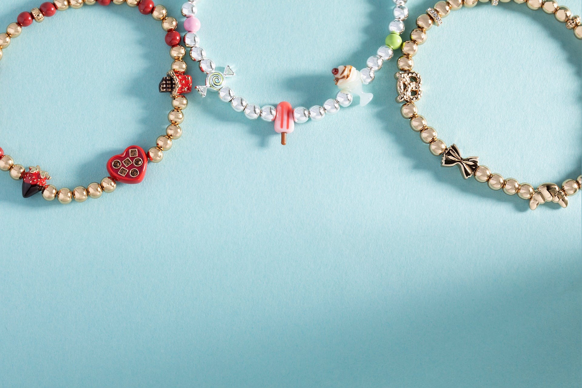 Carbs are My Love Language Beaded Stretch Bracelet with Charms