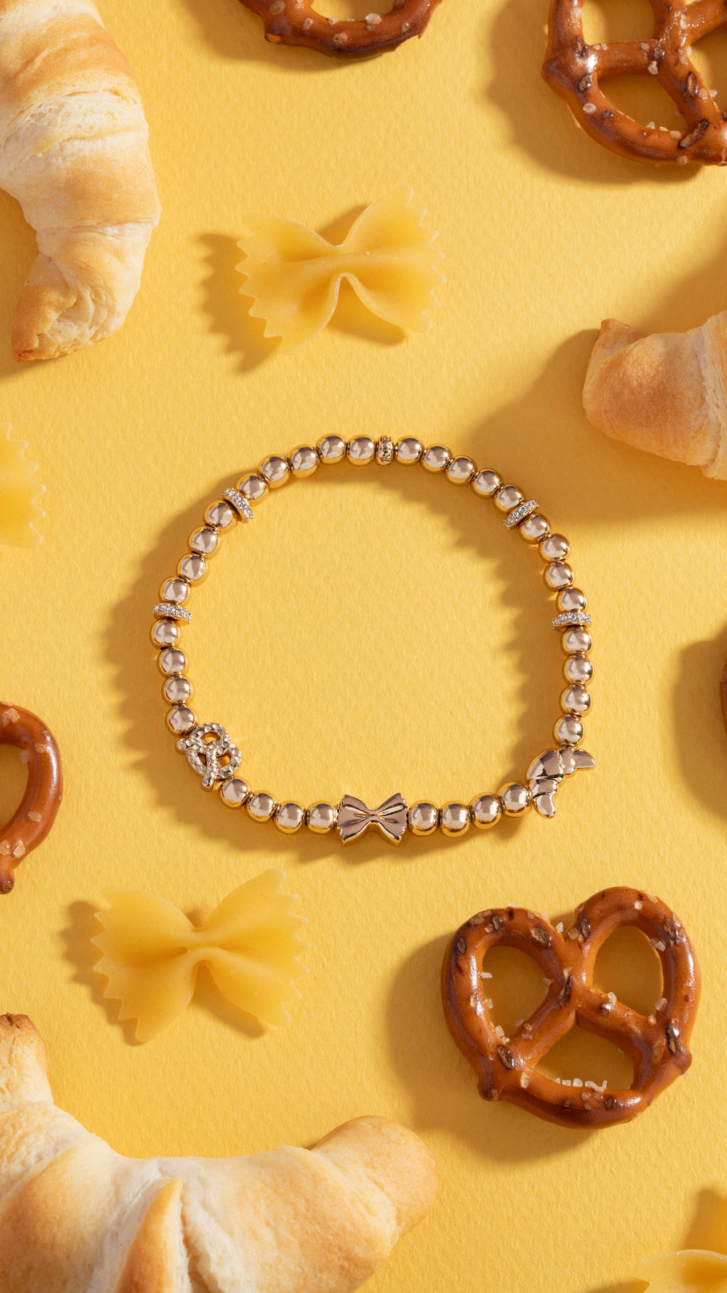 Carbs are My Love Language Beaded Stretch Bracelet with Charms