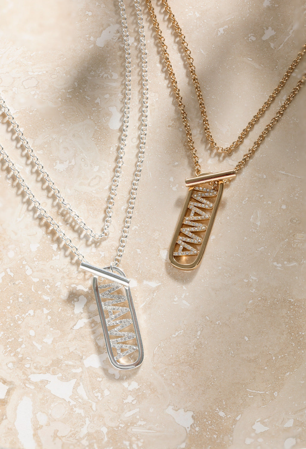 Convertible Mama Pavé Crystal Toggle Pendant Necklace