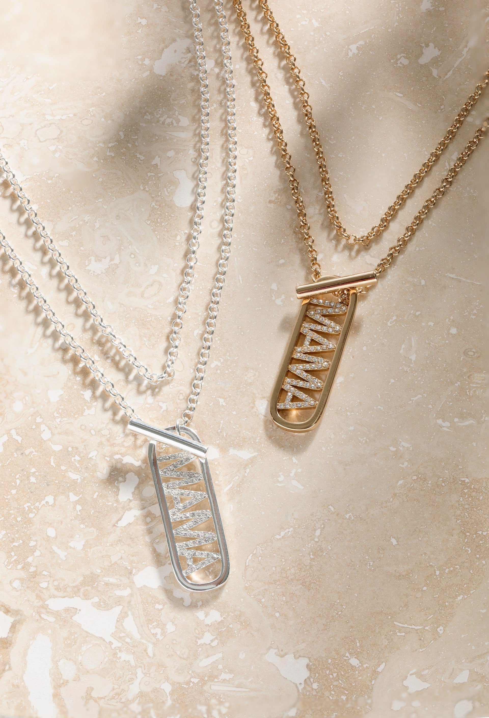 Convertible Mama Pavé Crystal Toggle Pendant Necklace