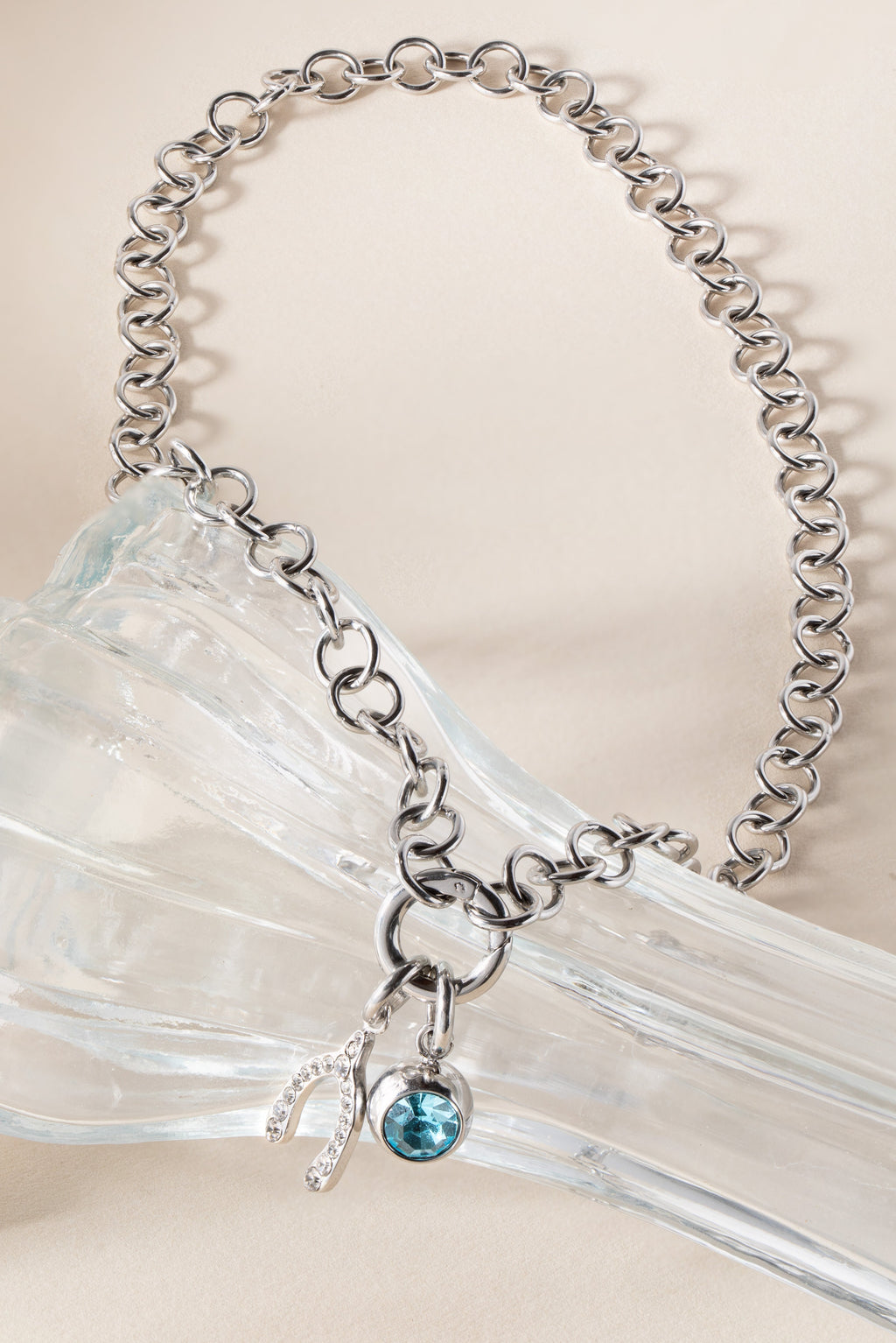 March Birthstone Interchangeable Charm in Gold with Aquamarine