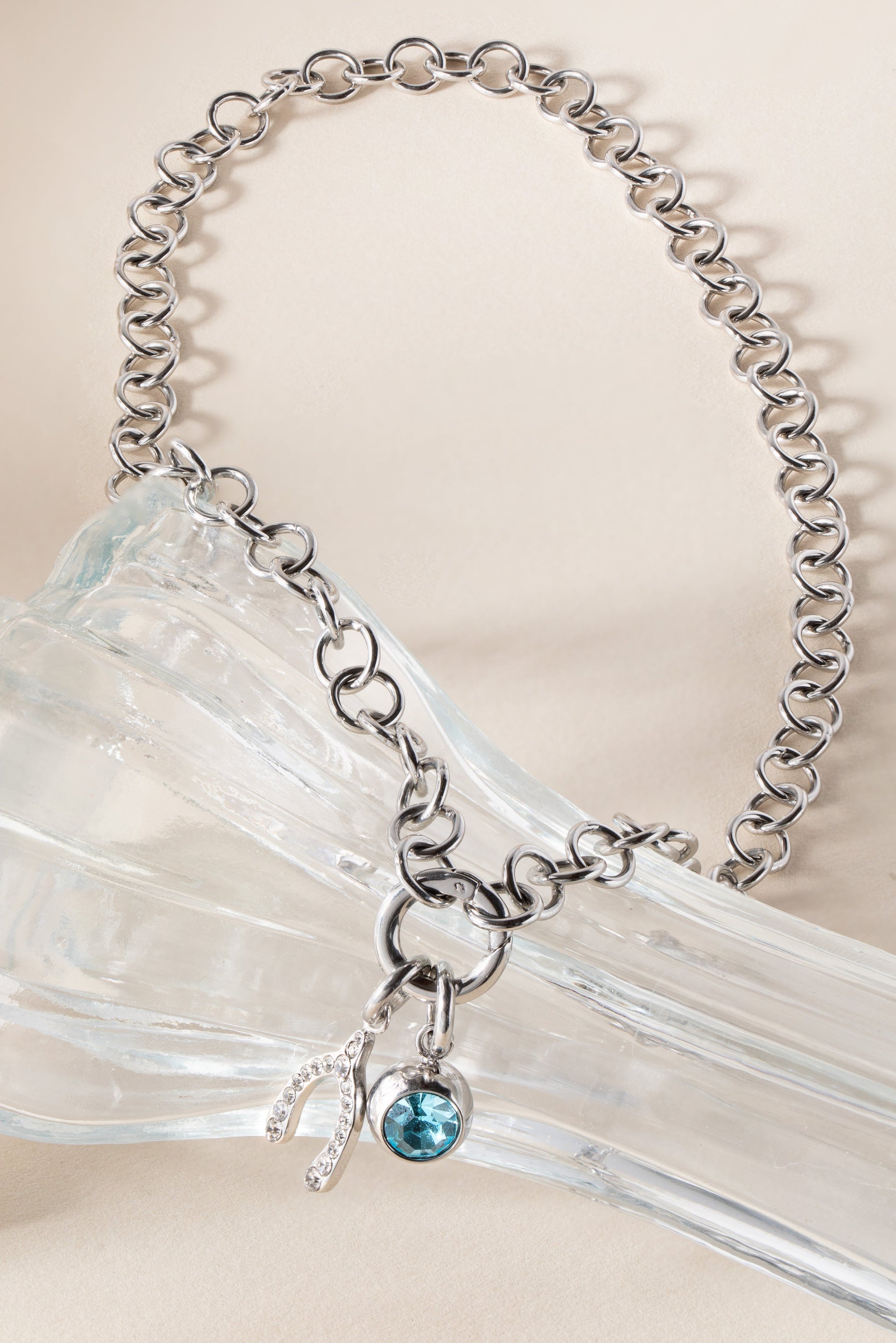 March Birthstone Interchangeable Charm in Gold with Aquamarine