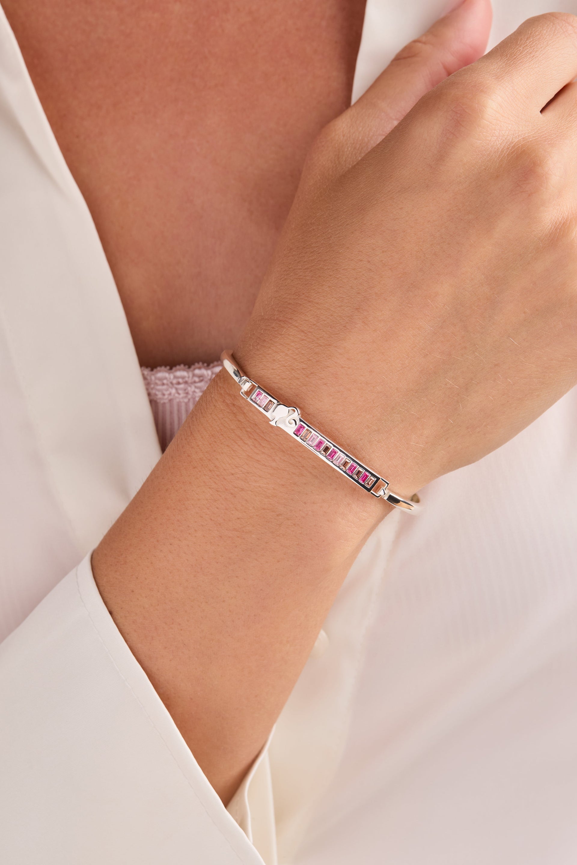 Barbie You Can Be Anything Pink Stone Tension Bangle