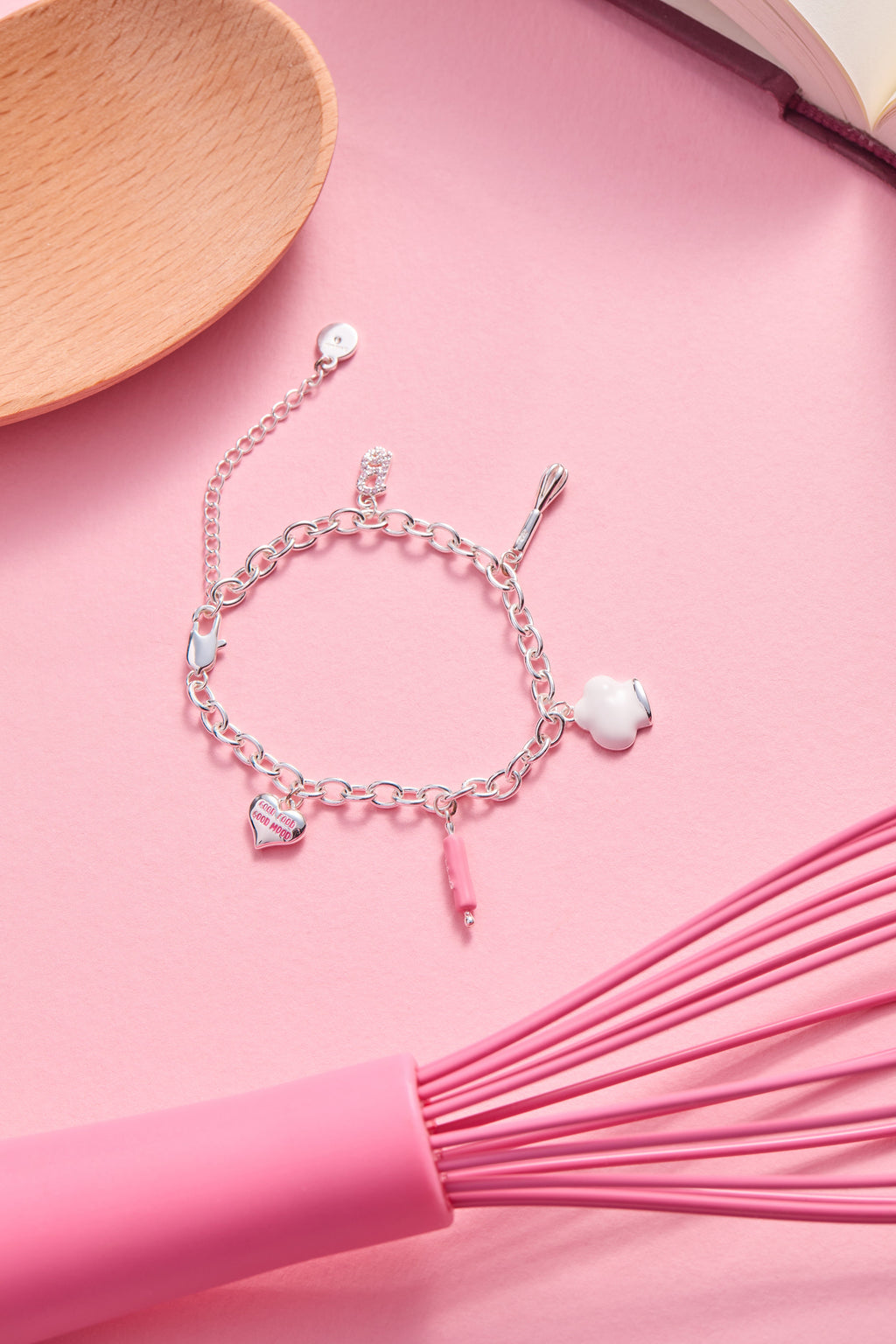 Barbie™ Chef Charm Bracelet with Culinary Enamel Charms