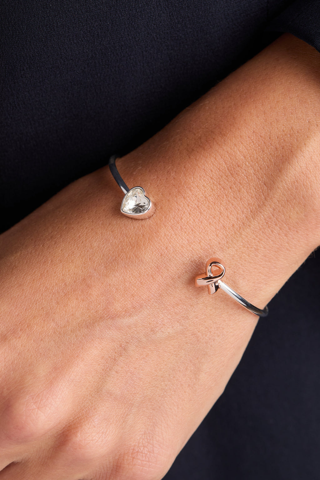 Pink Ribbon Breast Cancer Awareness Flex Cuff Bracelet