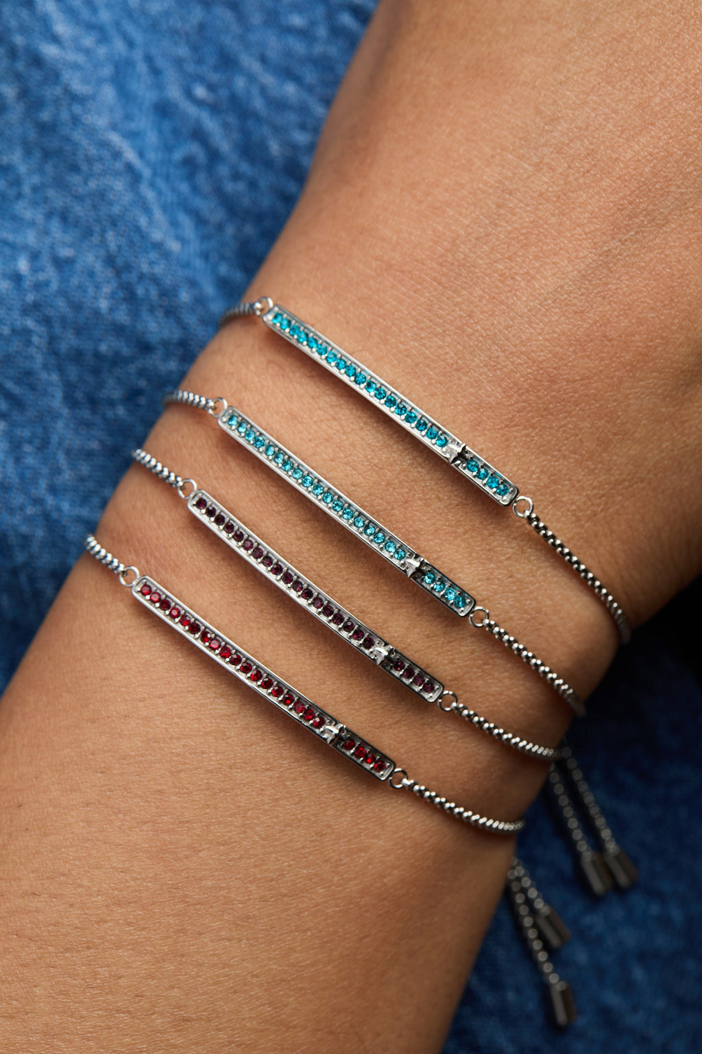 January Birthstone Pave Bolo Bracelet, Modern Minimalist Jewelry
