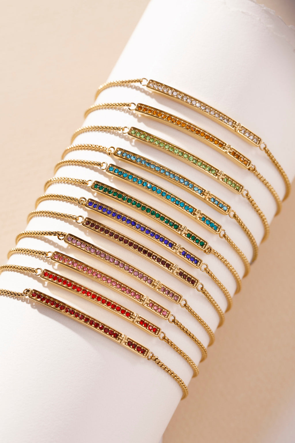 September Birthstone Pave Bolo Bracelet in Gold and Silver Tone