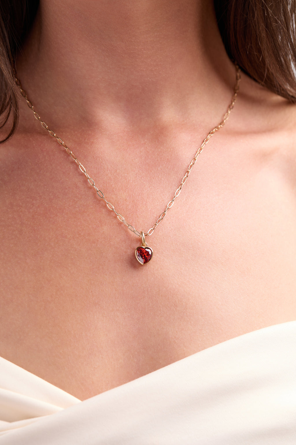 January Birthstone Heart Charm with Courage Etching