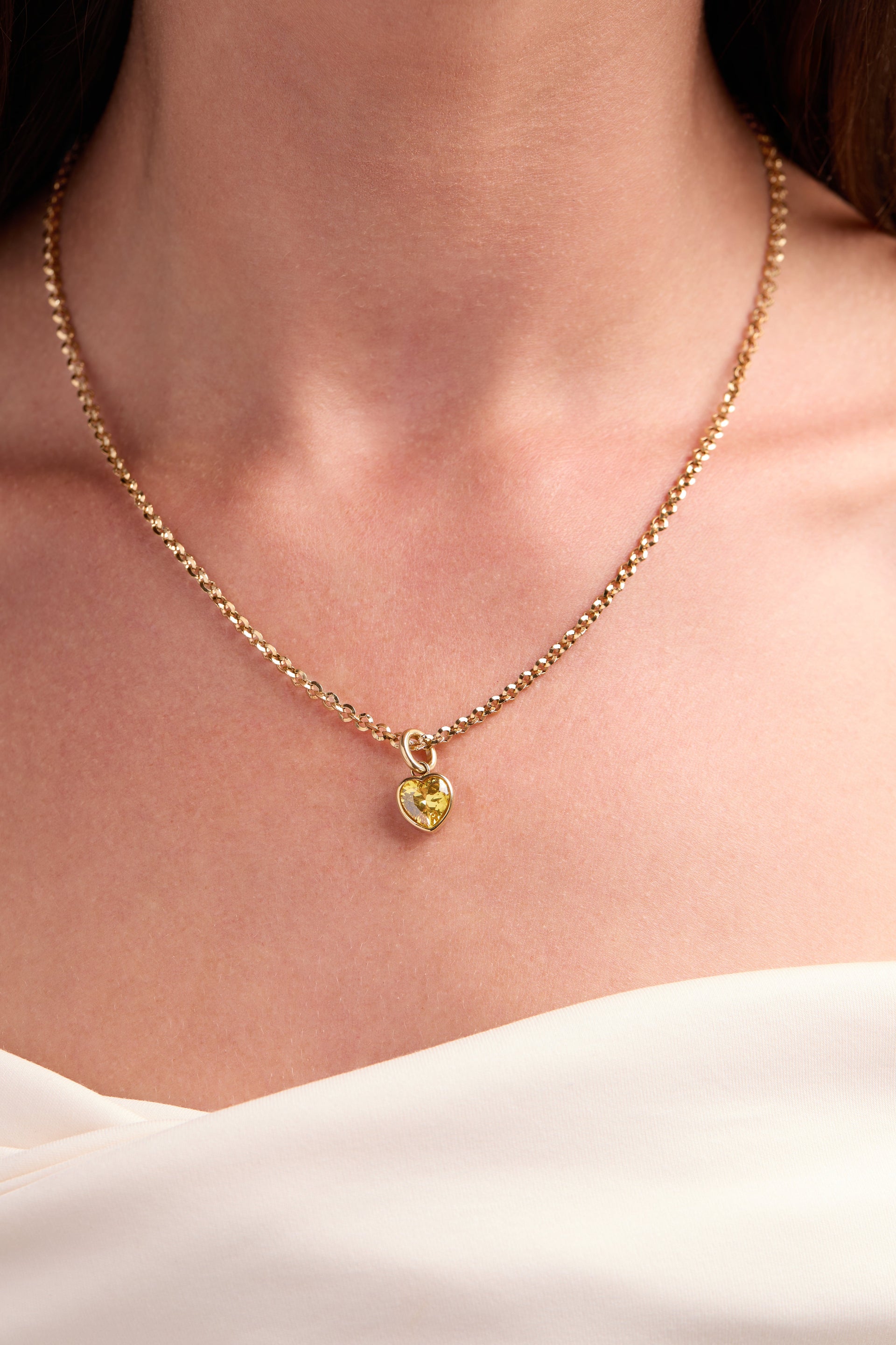 November Balance Heart Birthstone Charm for Bracelet