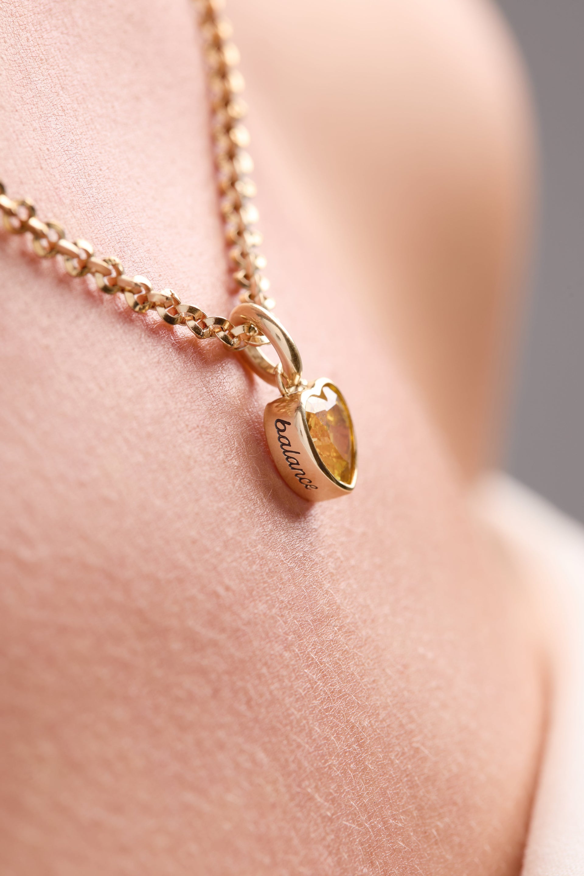 November Balance Heart Birthstone Charm for Bracelet