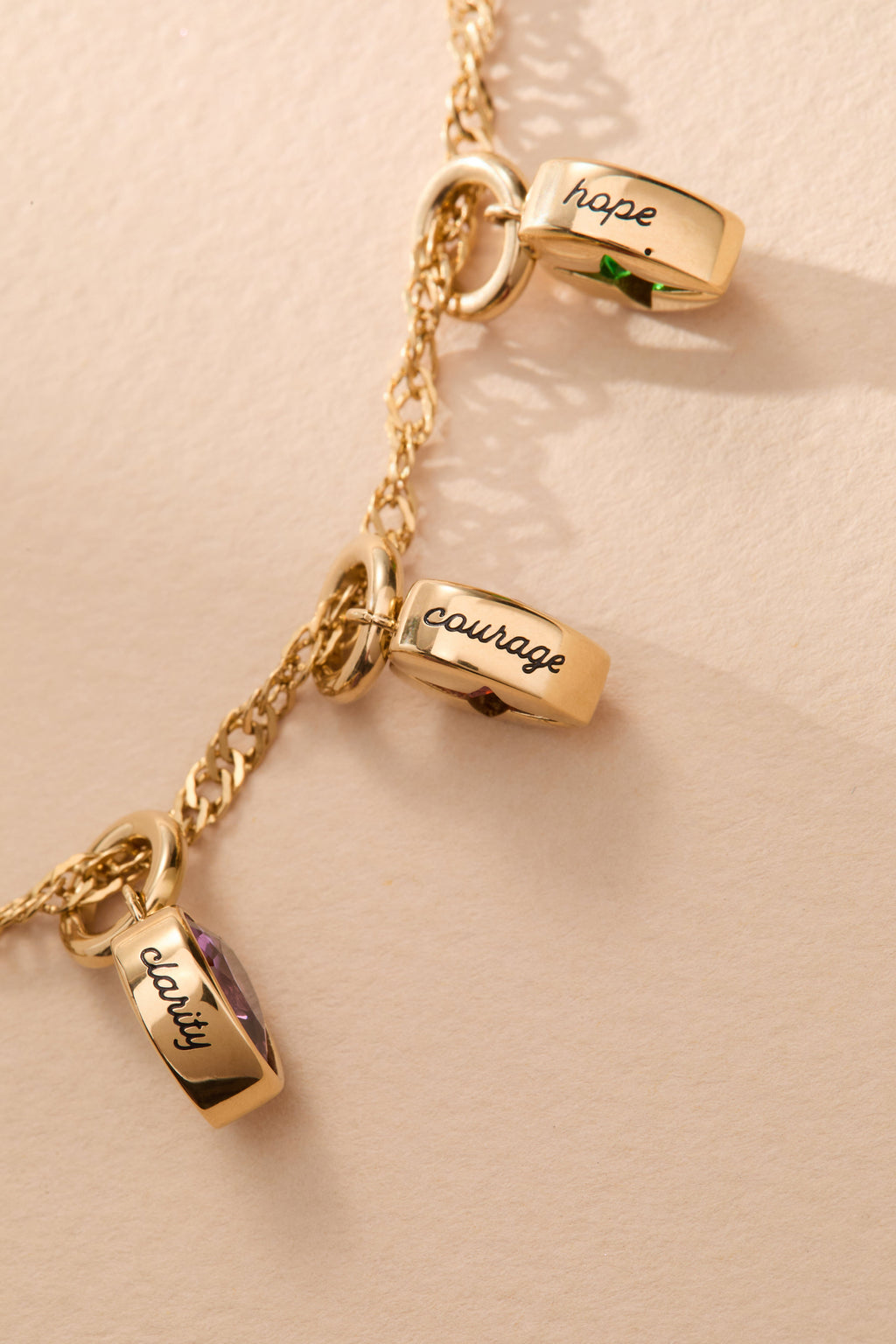 May Hope Heart Birthstone Charm - Emerald Crystal Jewelry