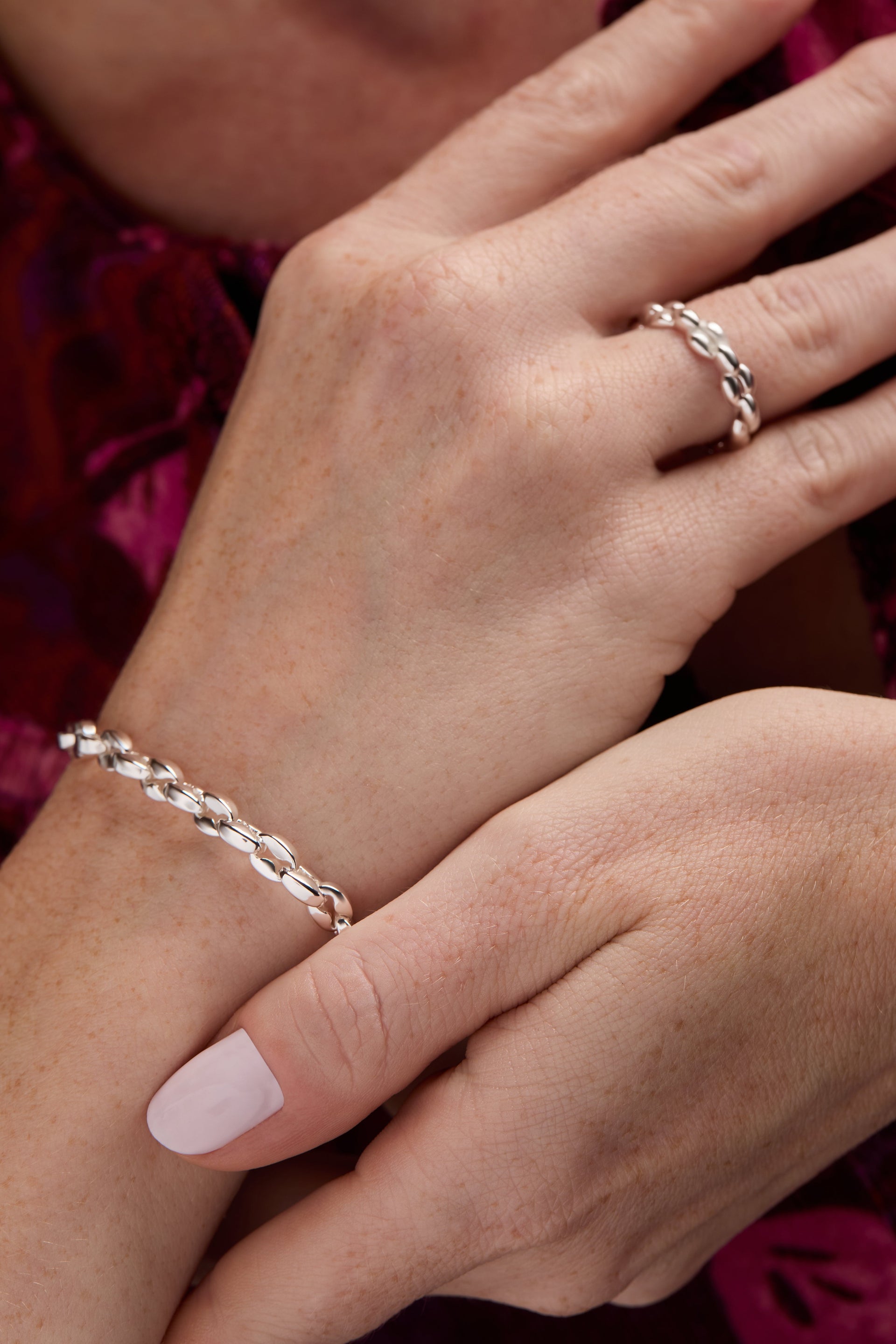 Silver-Plated Puffy Rope Chain Bracelet for Daily Wear