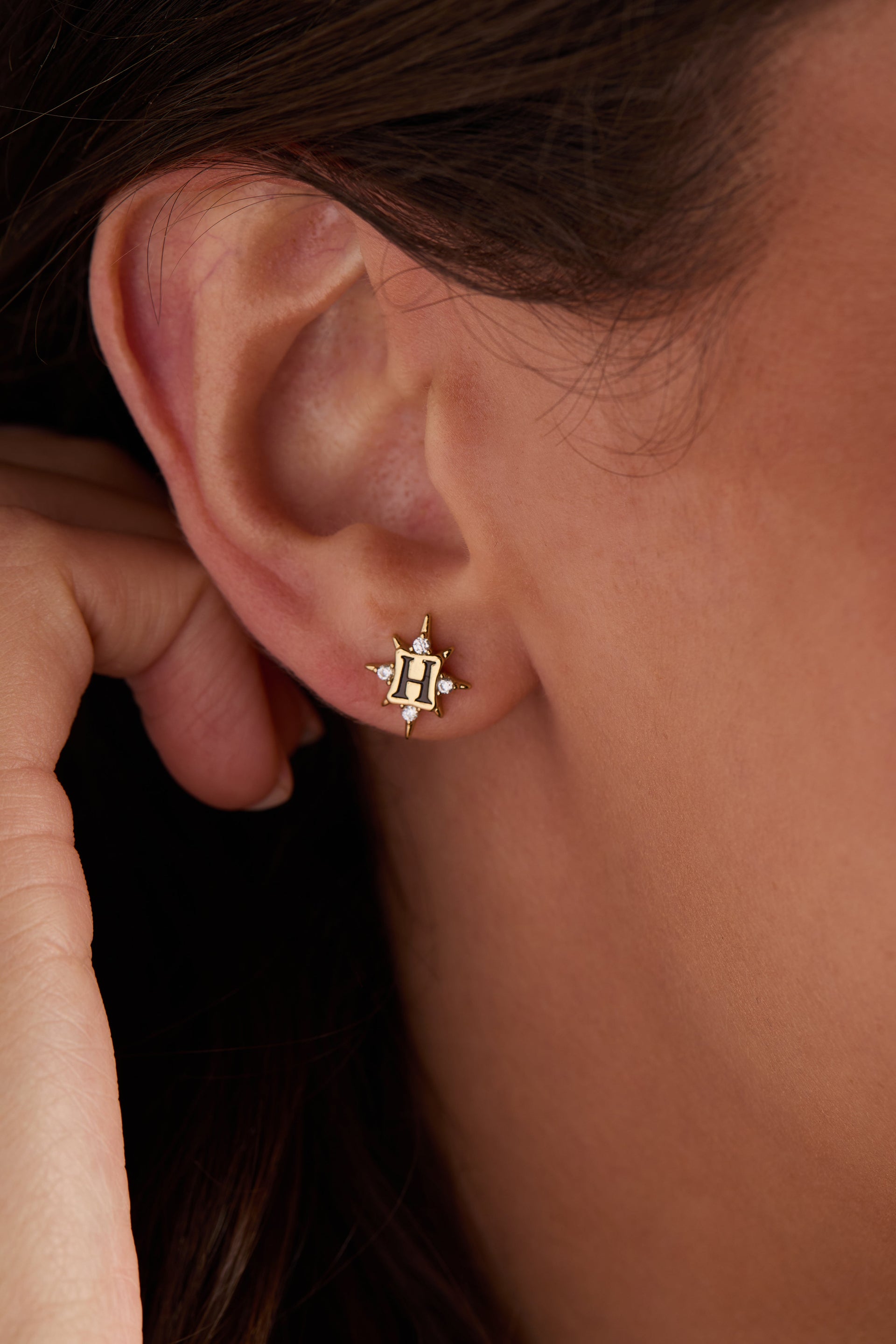 Harry Potter Hogwarts & Sorting Hat Stud Earring Set in Gold Plated