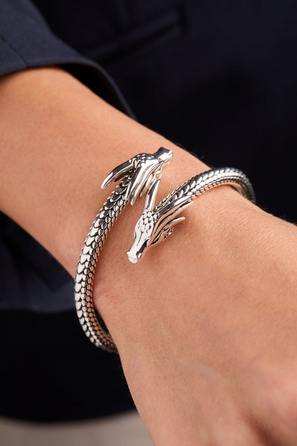 House of the Dragon™ Dragon Head Cuff Bracelet in Gold or Silver