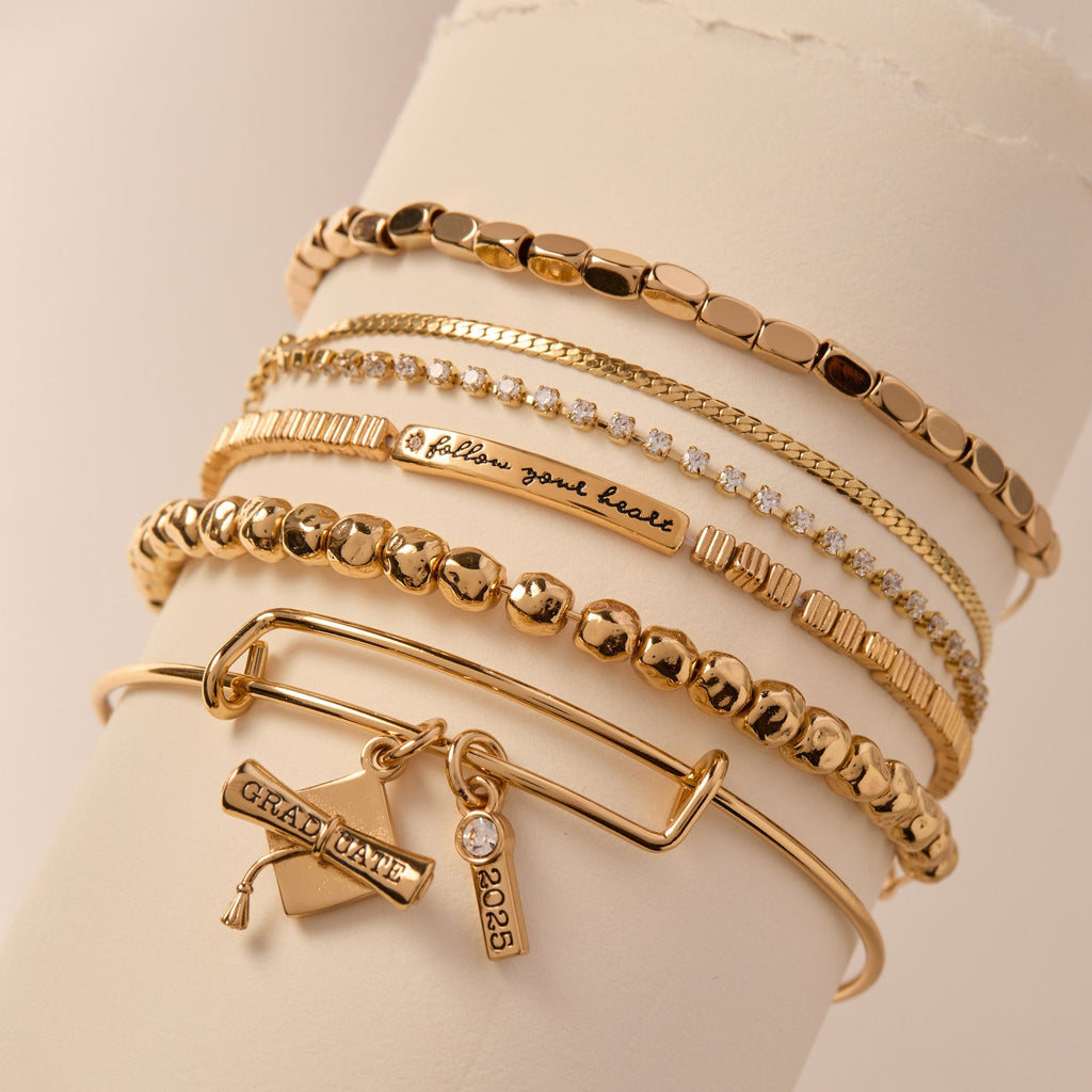 Follow Your Heart Stretch Bracelet with Crystal Star Detail