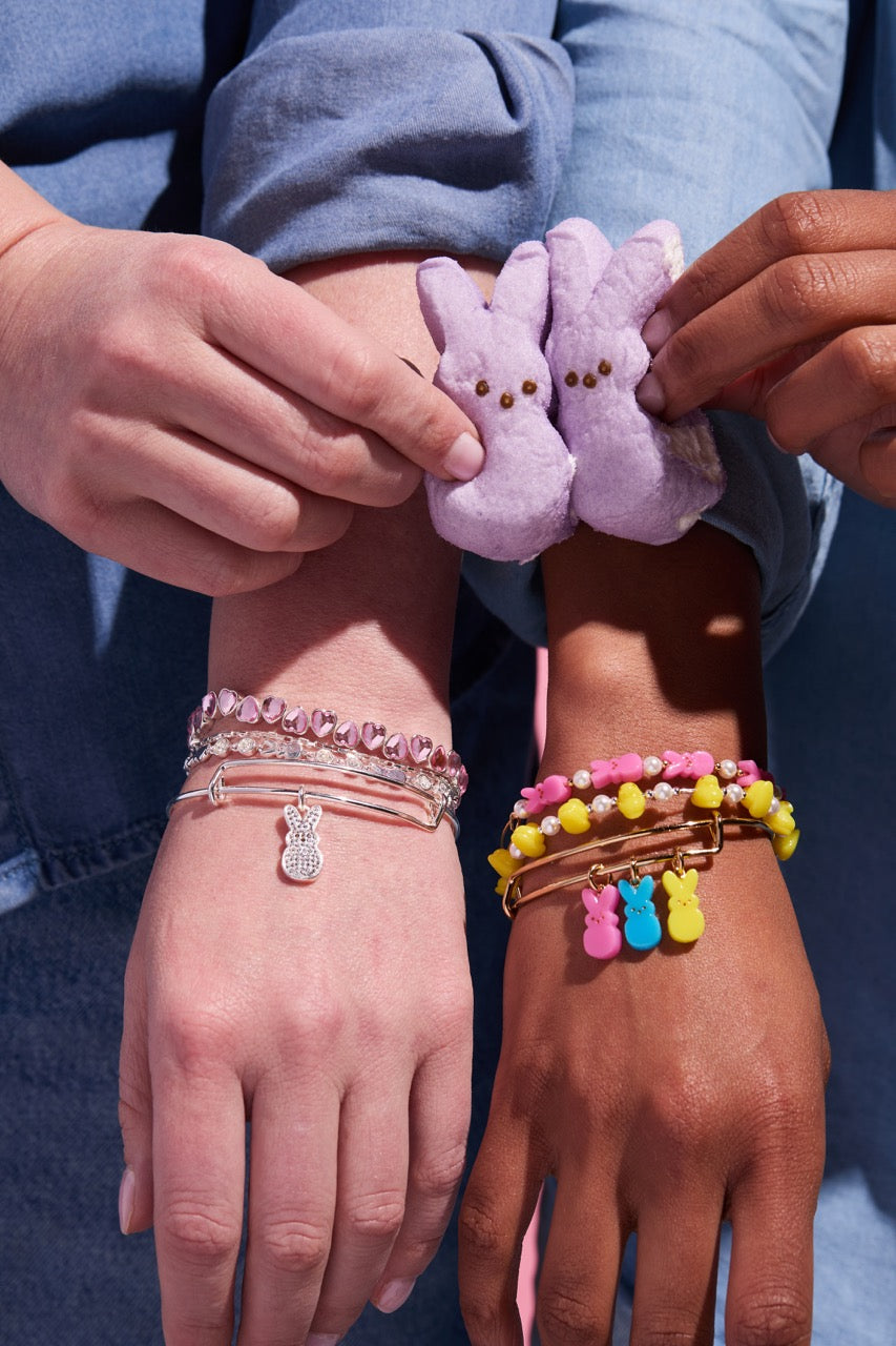 Spring Easter PEEPS Bunny Multi-Charm Expandable Wire Bangle