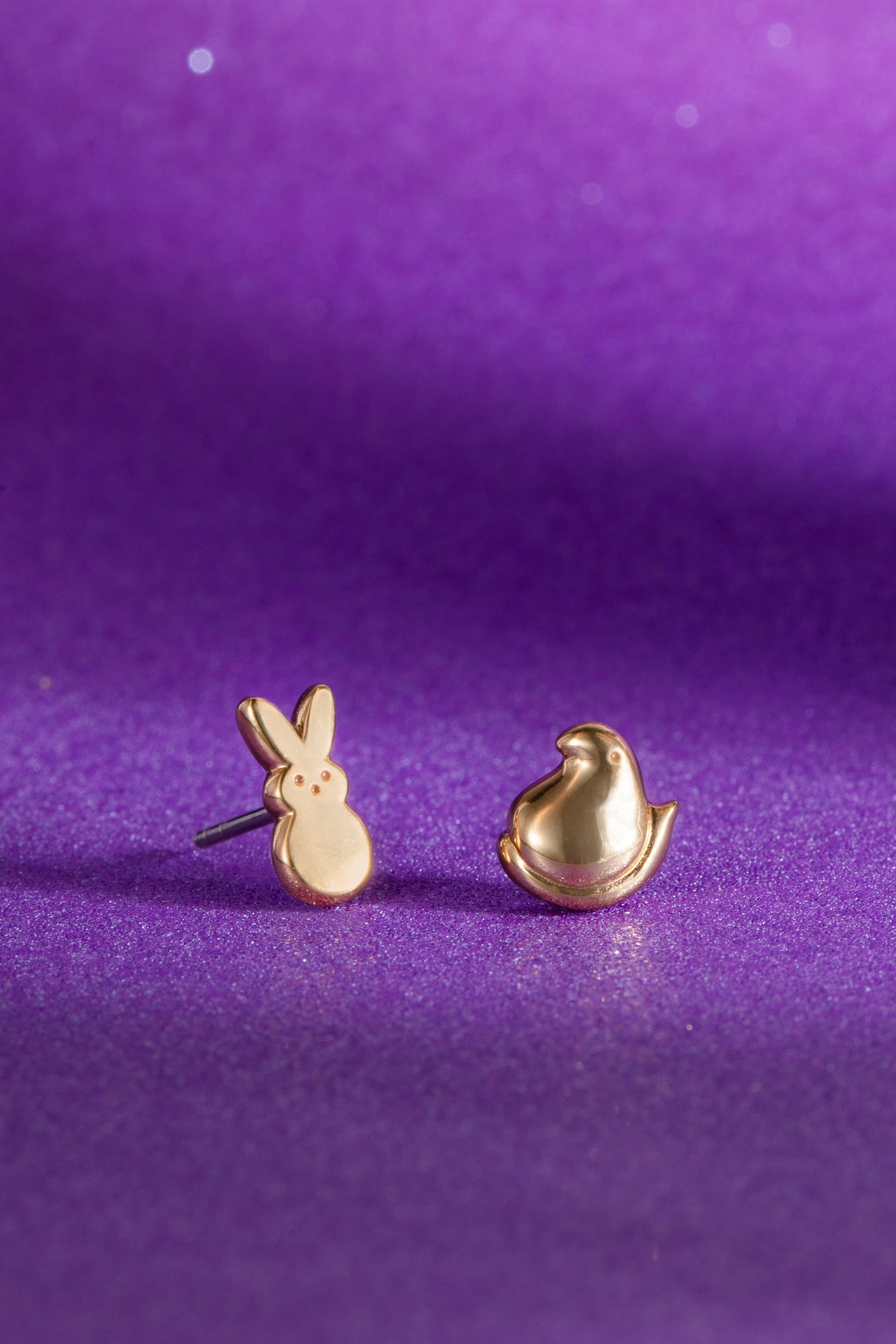 PEEPS® Bunny and Chick Stud Earrings in Gold-Tone