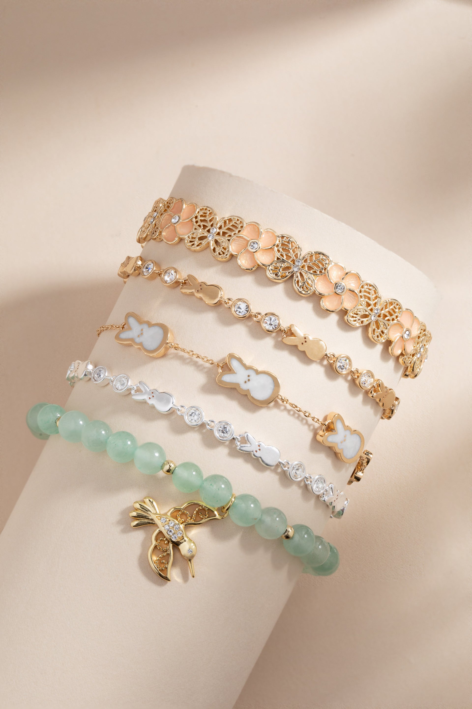 PEEPS® Pearlized Bunny Charm Bracelet with Adjustable Chain