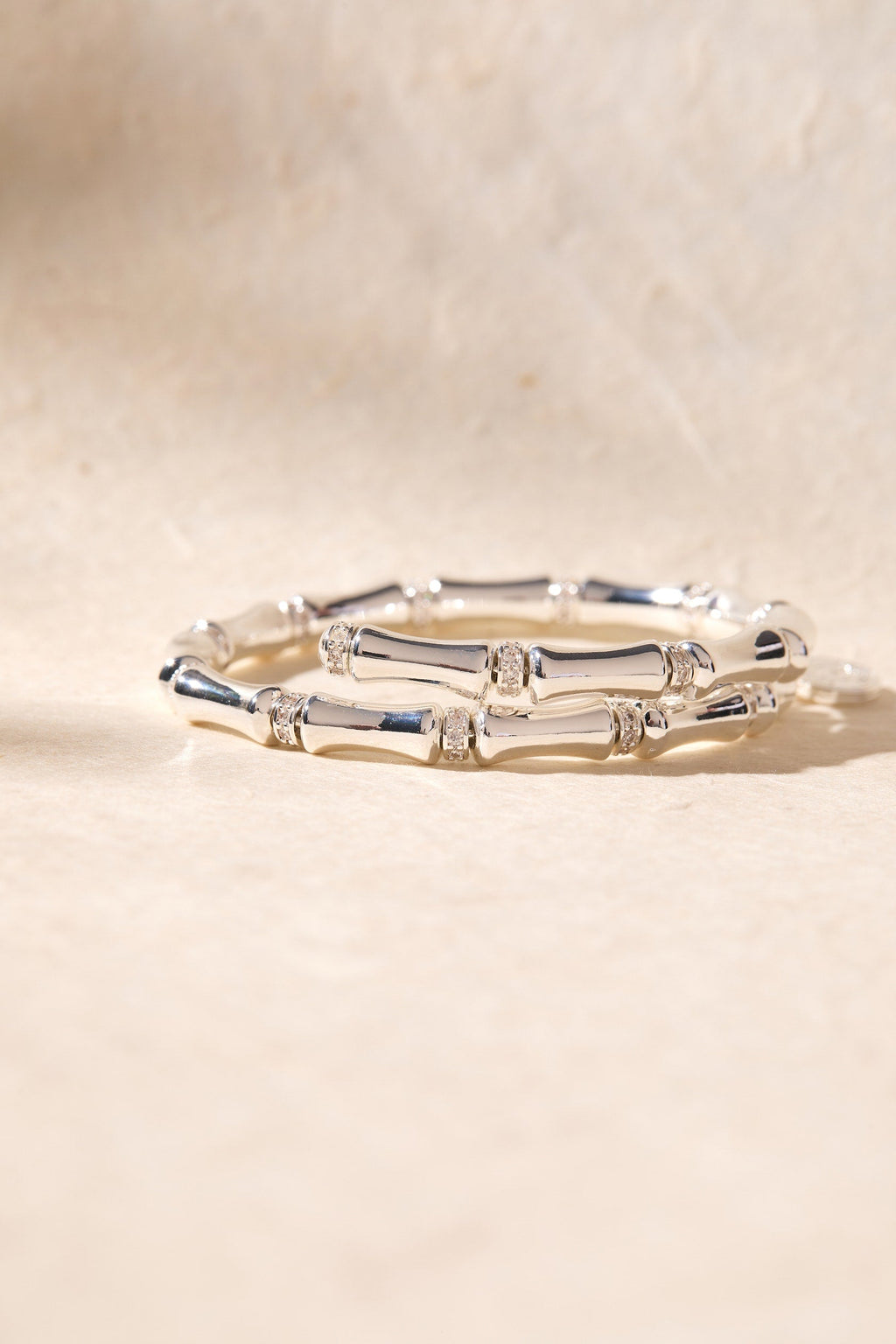 Bamboo Wrap Bracelet with Pave Crystal Spacers