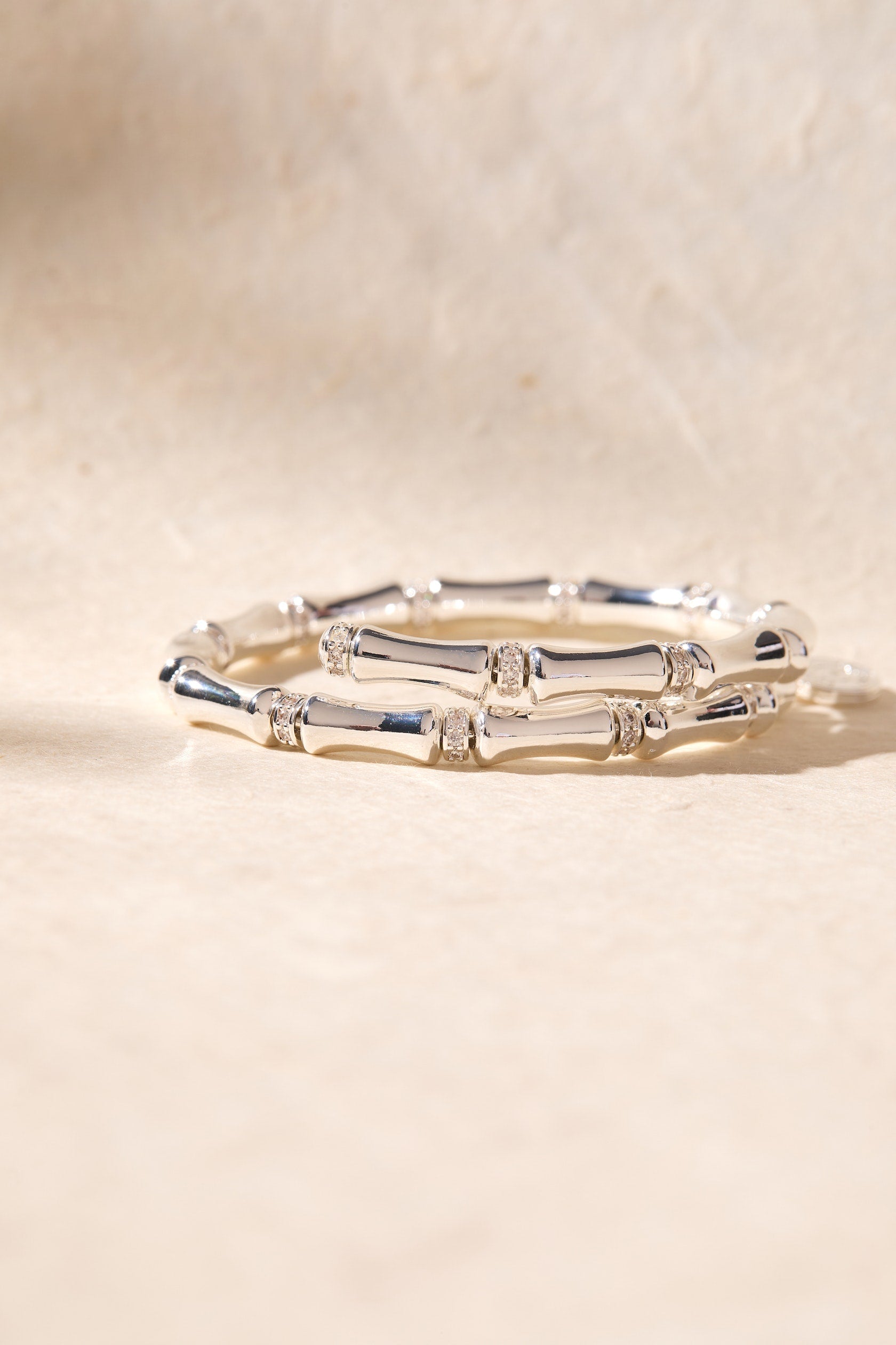 Bamboo Wrap Bracelet with Pave Crystal Spacers