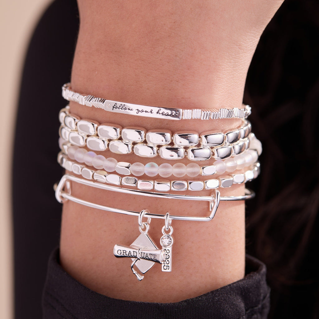 Follow Your Heart Stretch Bracelet with Crystal Star Detail