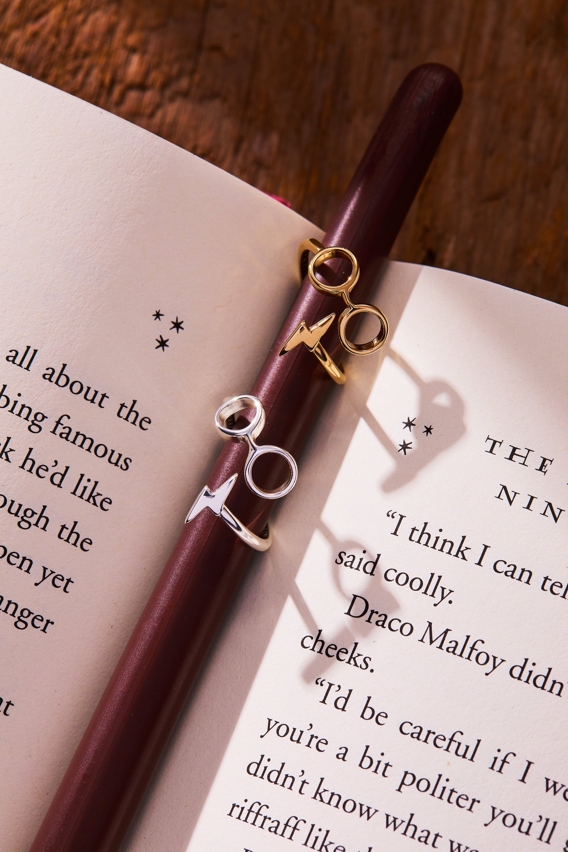 Harry Potter Glasses and Scar Wrap Ring in Sterling Silver 925