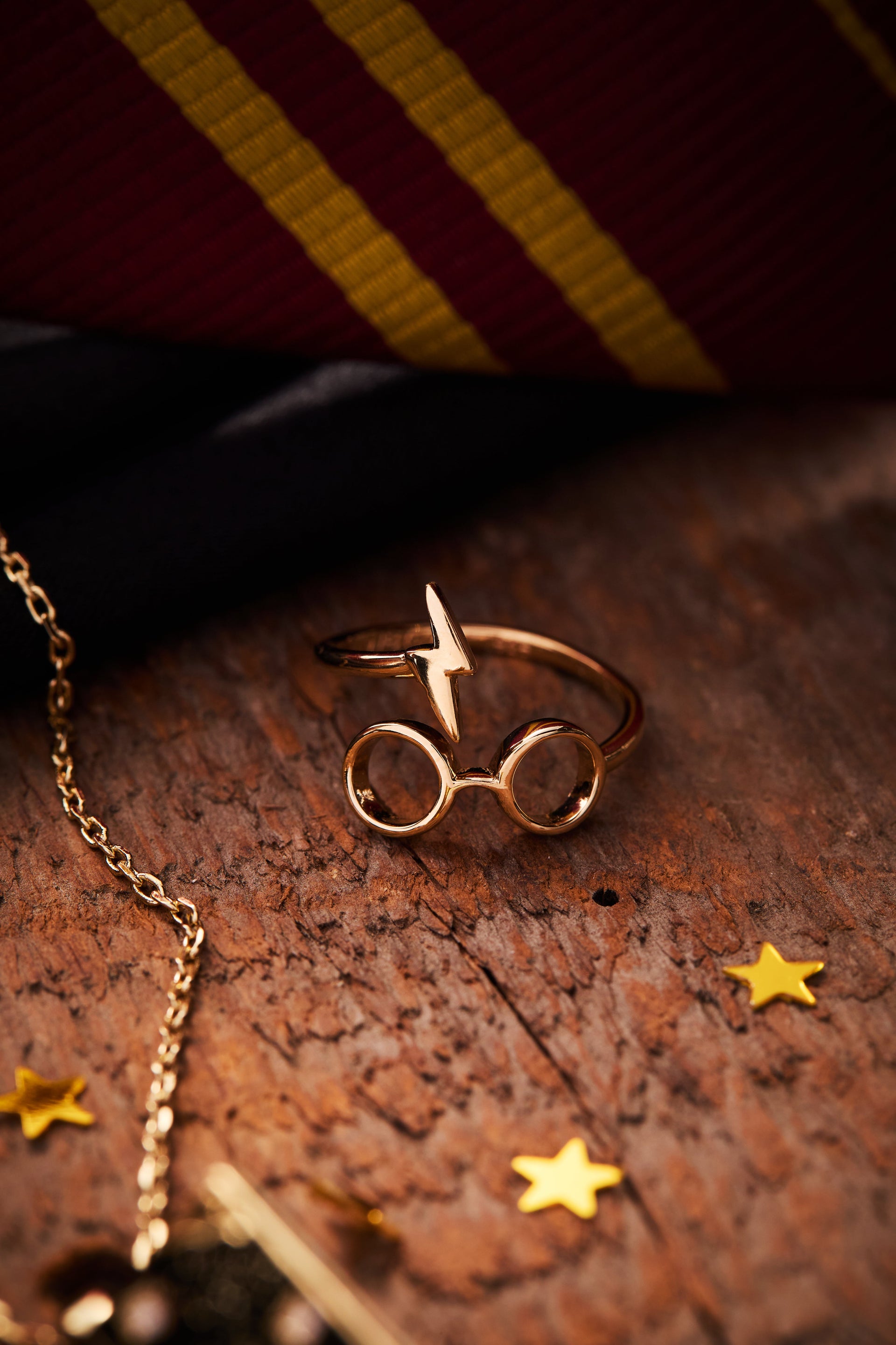 Harry Potter Glasses and Scar Wrap Ring in Sterling Silver 925