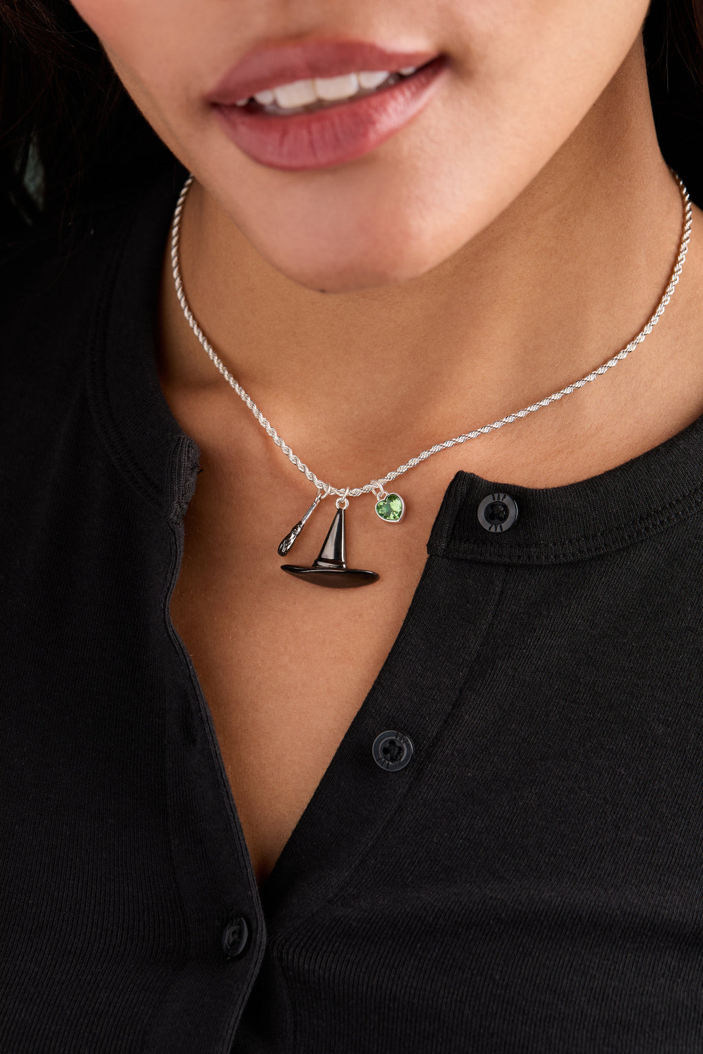 The Wizard of Oz Wicked Witch Charm Pendant on Rope Chain