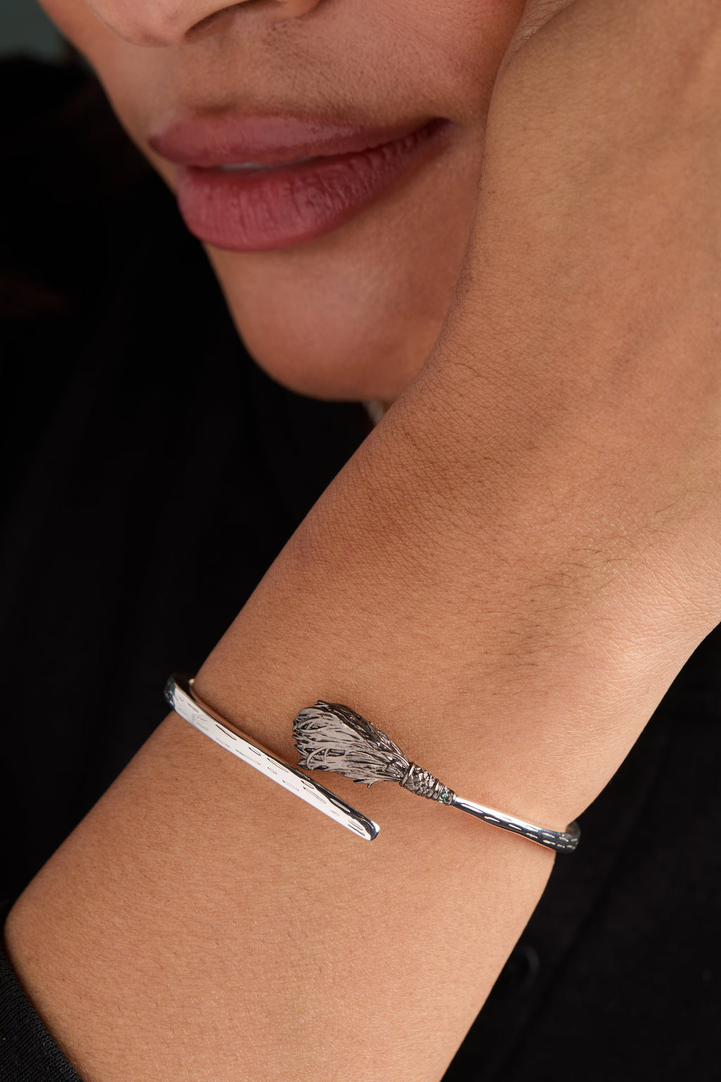 The Wizard of Oz Wicked Witch Broom Bypass Cuff Bracelet