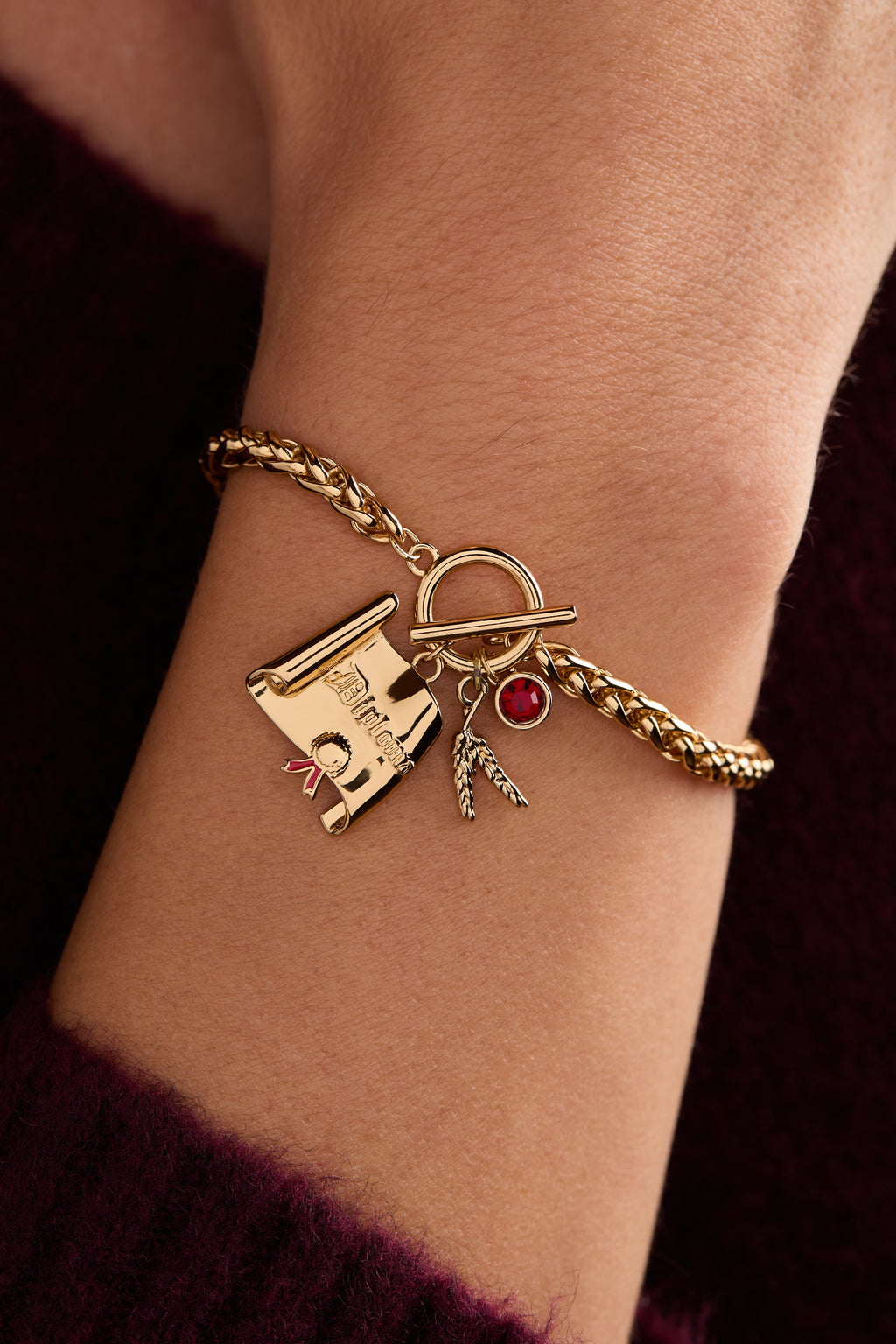The Wizard of Oz Scarecrow Wheat Chain Toggle Bracelet