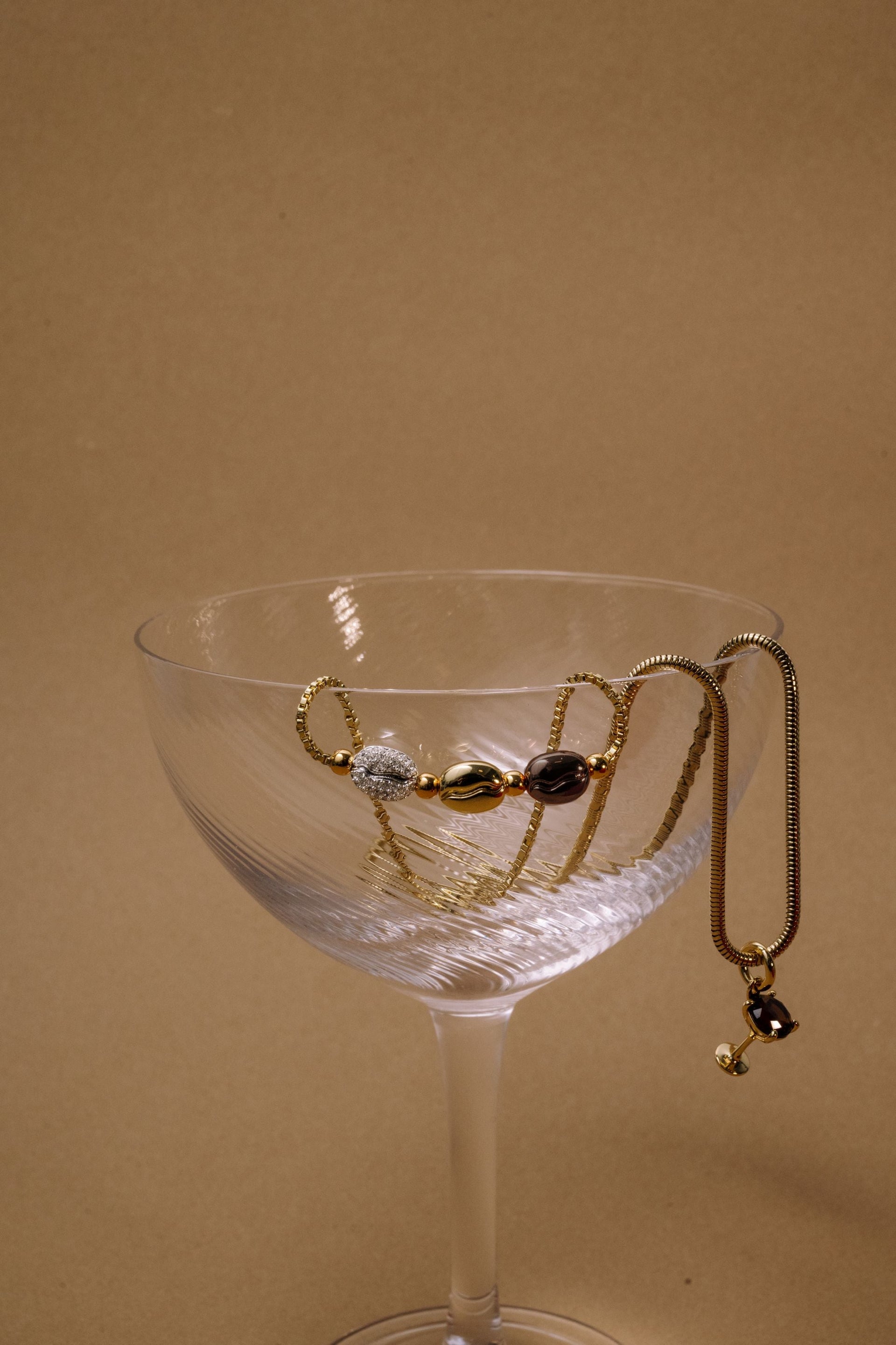 Coffee Bean Bolo Bracelet in Gold, Silver, and Bronze