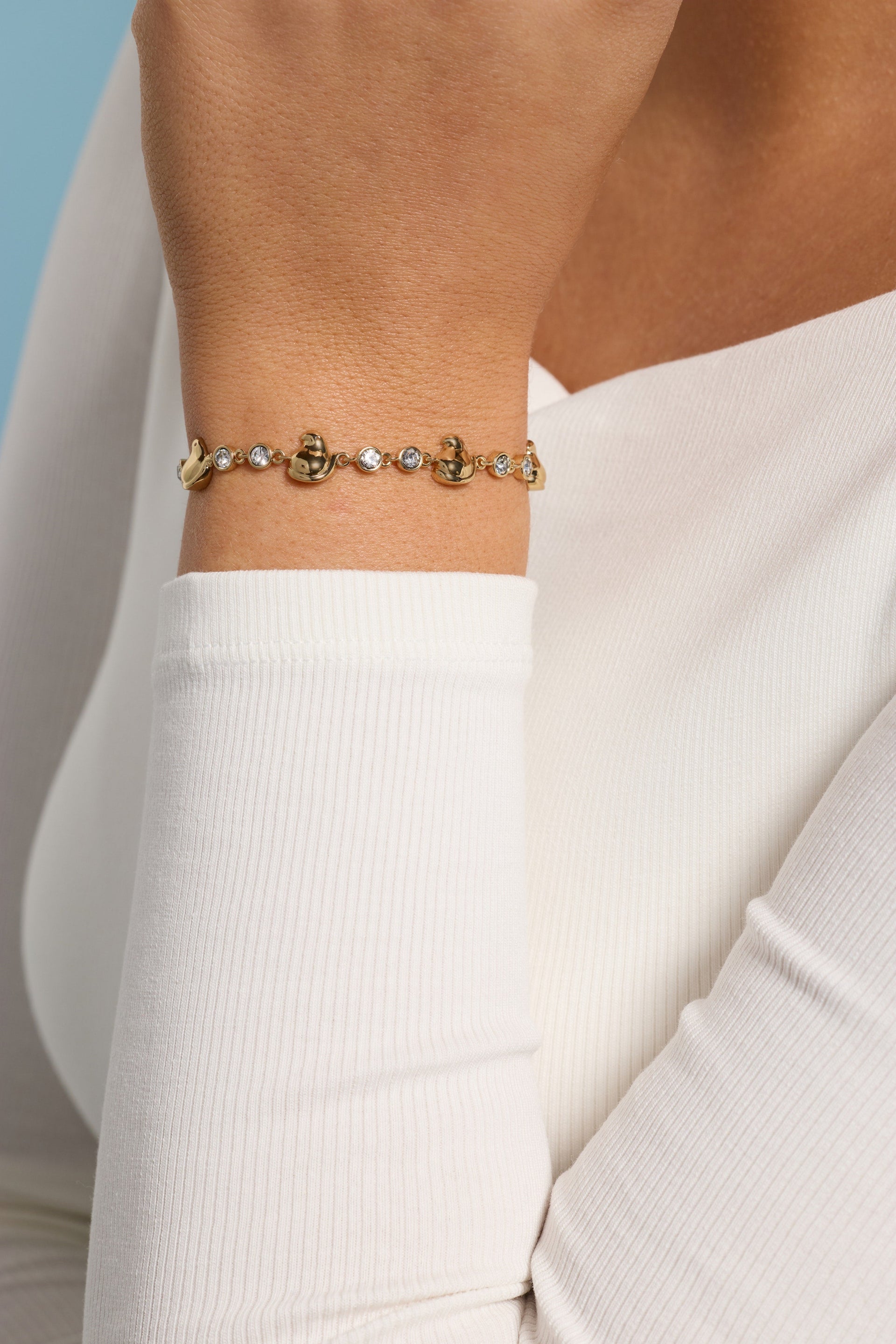 Whimsical PEEPS® Chick Bolo Bracelet with Crystal Accents