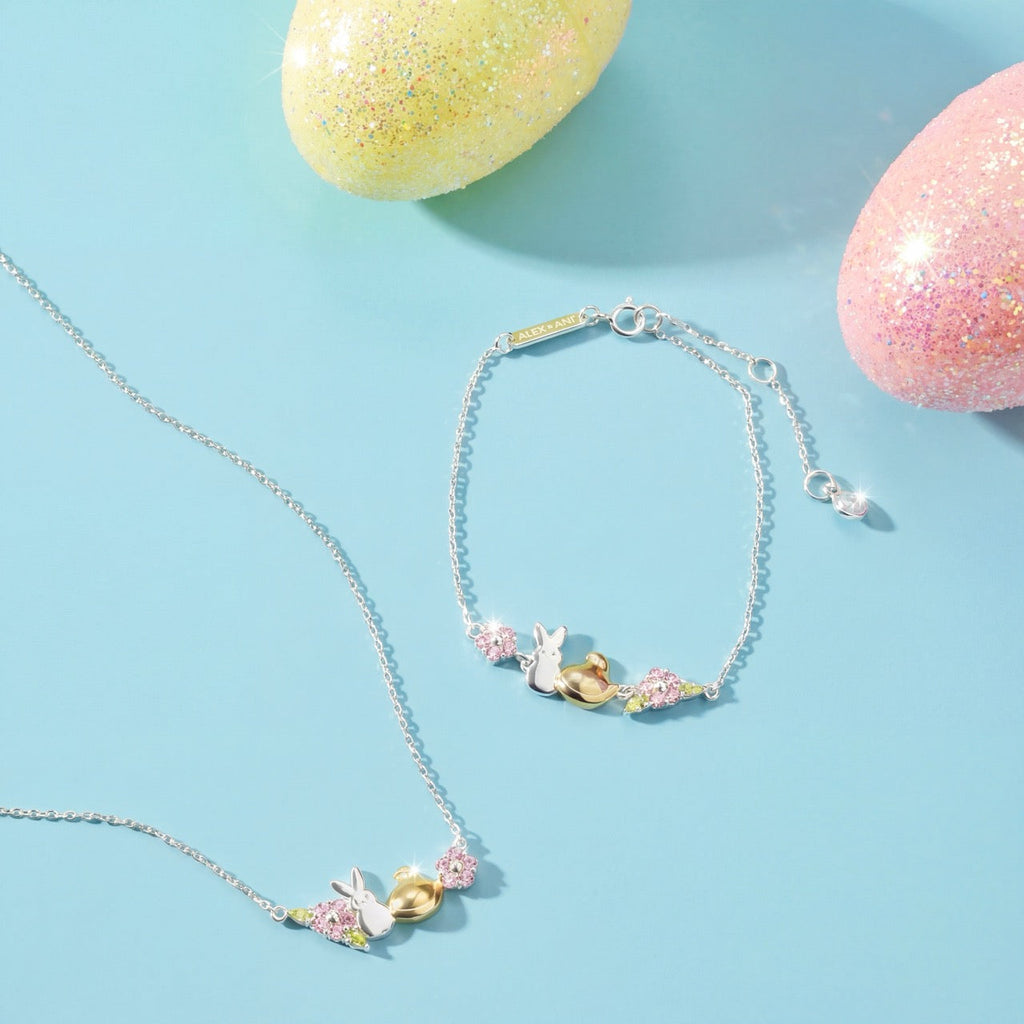PEEPS® Precious Peepsake Bunny and Chick Crystal Charm Necklace
