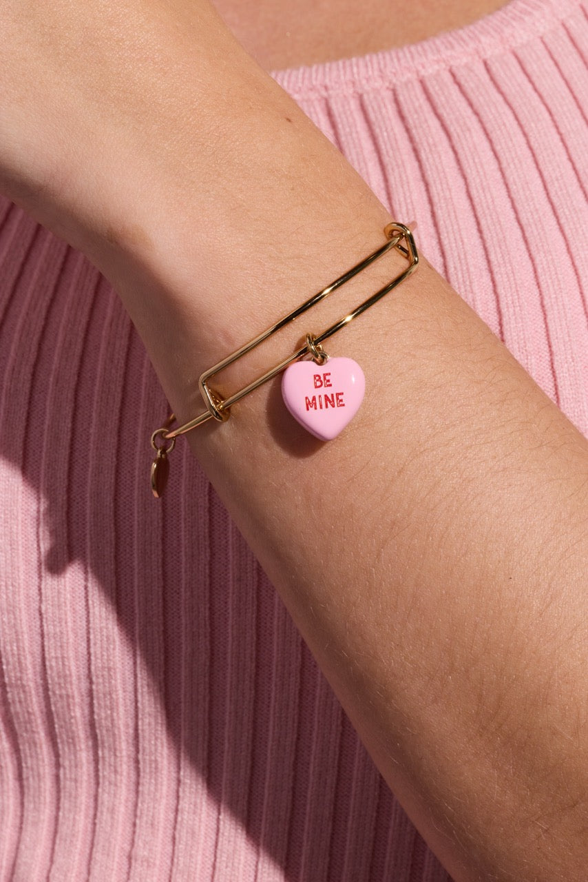 Sweethearts Be Mine Expandable Charm Bangle Bracelet