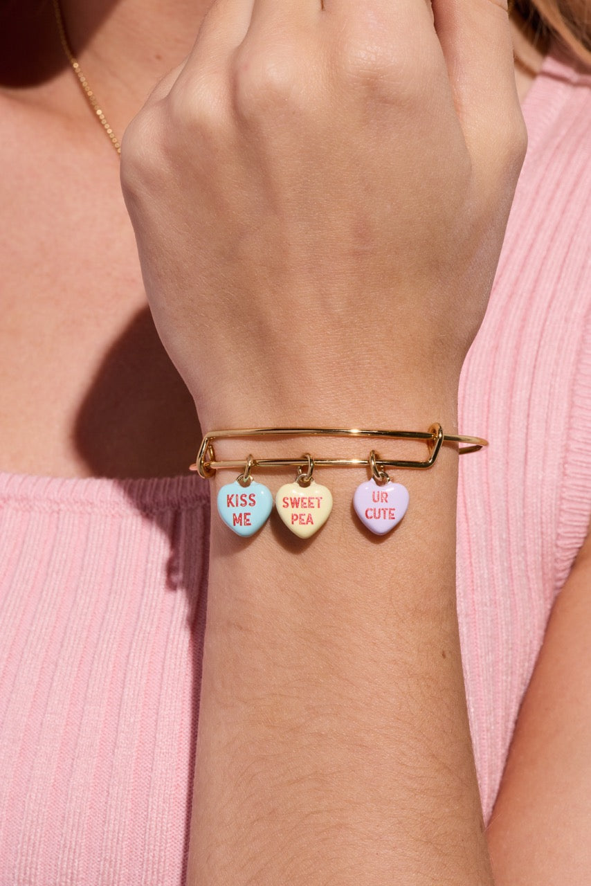 Sweethearts Multi-Heart Candy Charm Expandable Bangle
