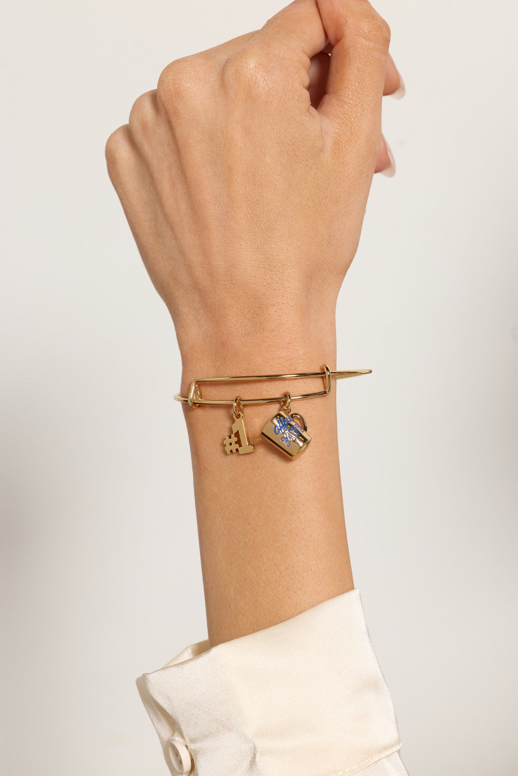 Office MVP Expandable Bangle Bracelet with Gold-Plated Coffee Charm