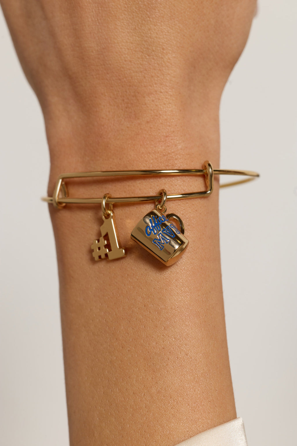 Office MVP Expandable Bangle Bracelet with Gold-Plated Coffee Charm