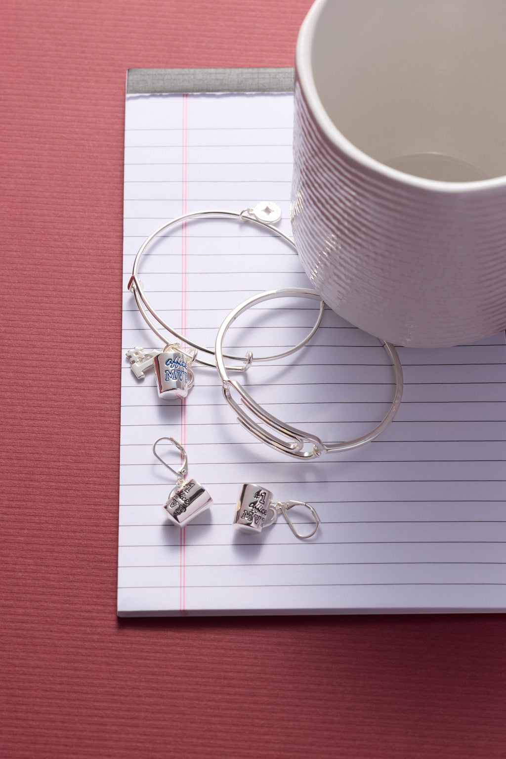 Office MVP Expandable Bangle Bracelet with Gold-Plated Coffee Charm