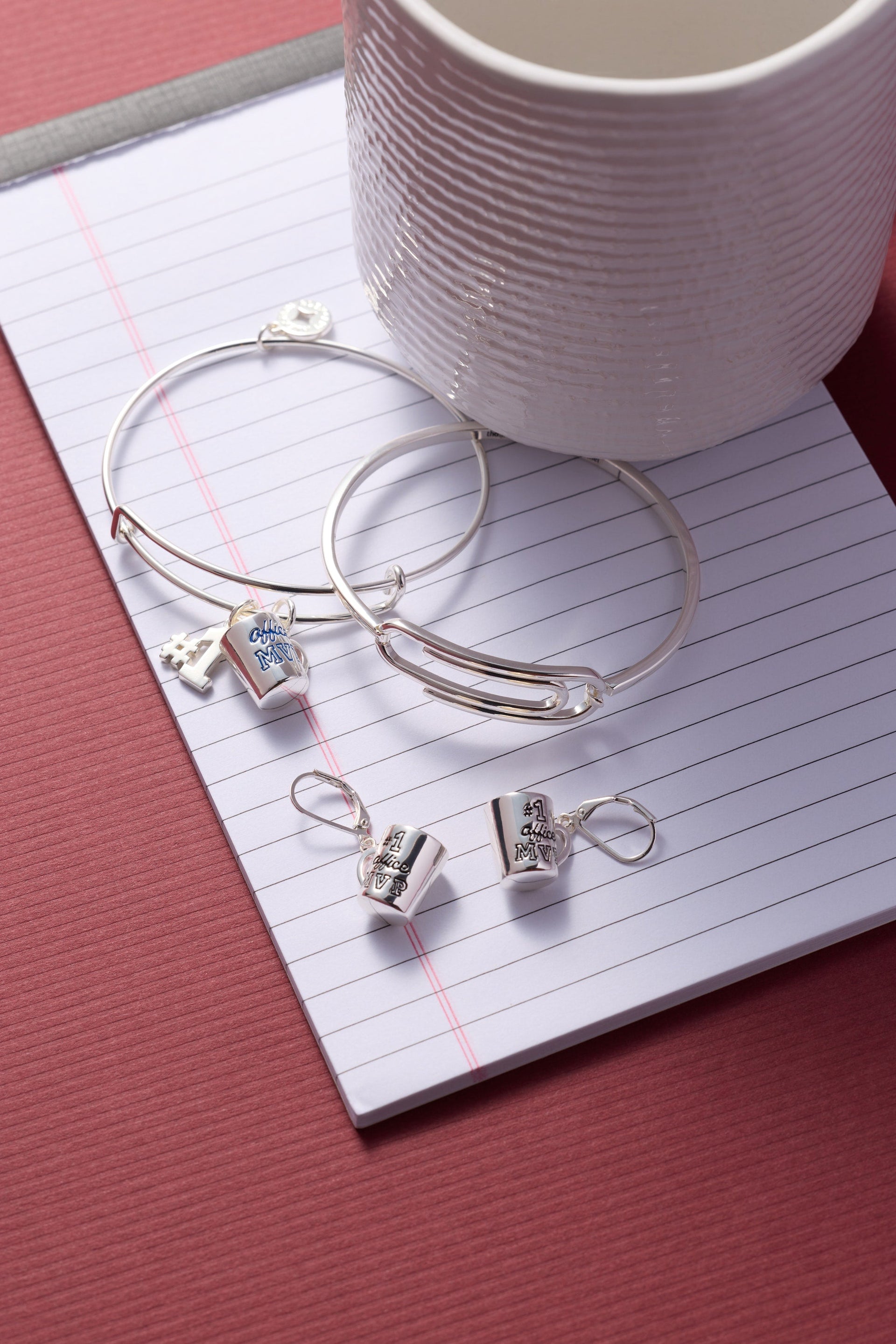 #1 Office MVP Coffee Mug Drop Earrings - Whimsical Silver-Plated