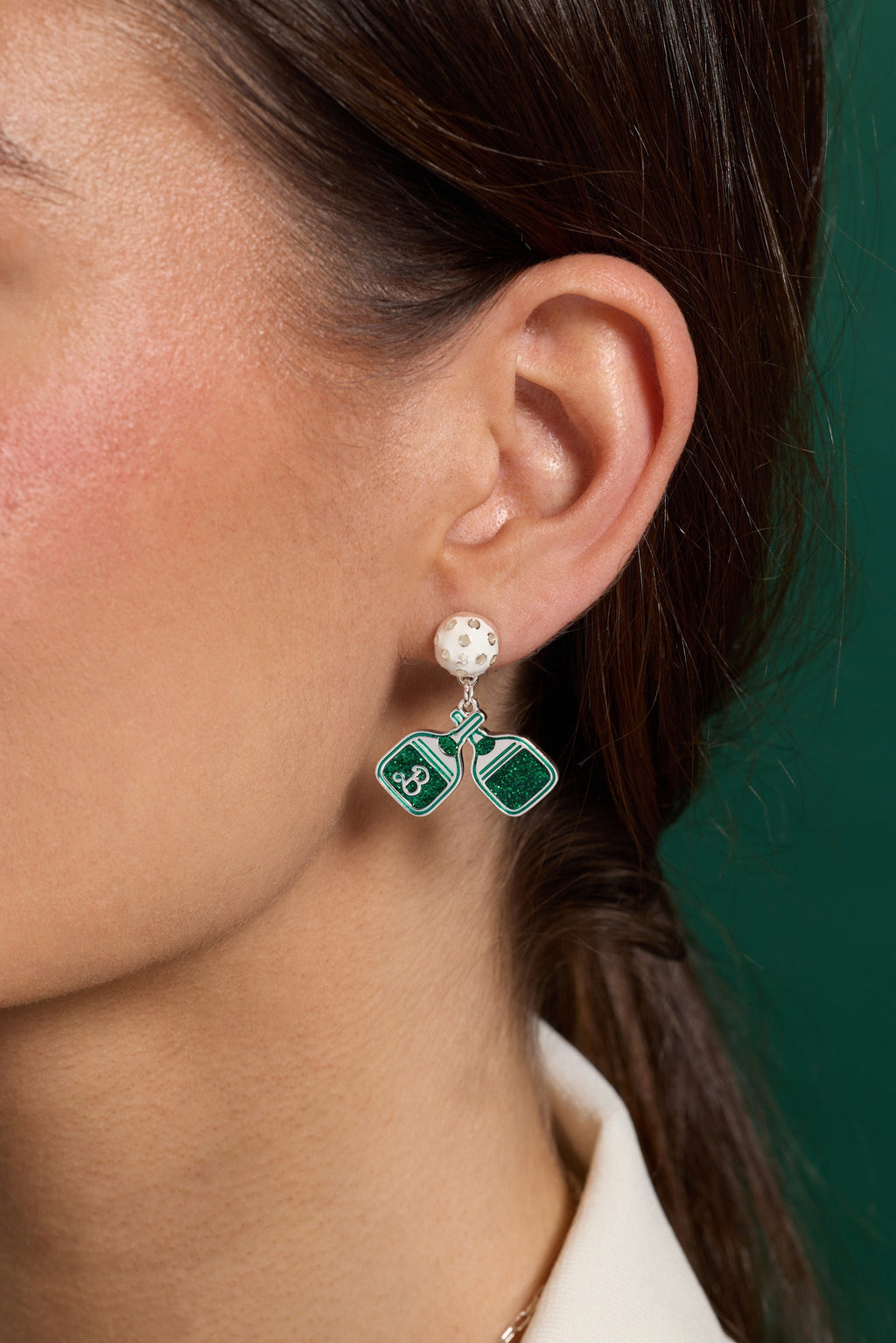 Barbie™ Pickleball Drop Earrings with Enamel Charm and Glitter