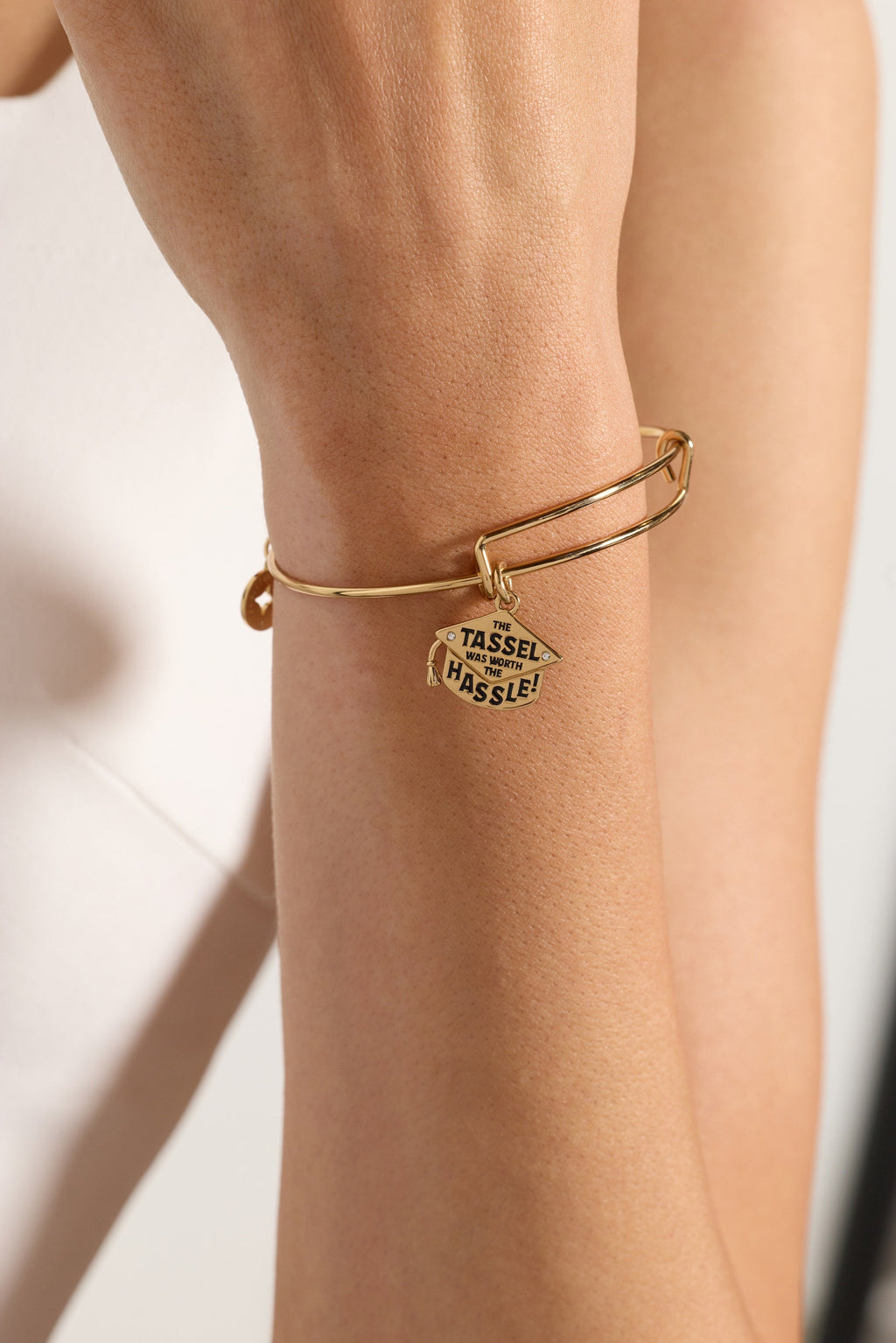 The Tassel Was Worth The Hassle Graduation Charm Bangle Bracelet
