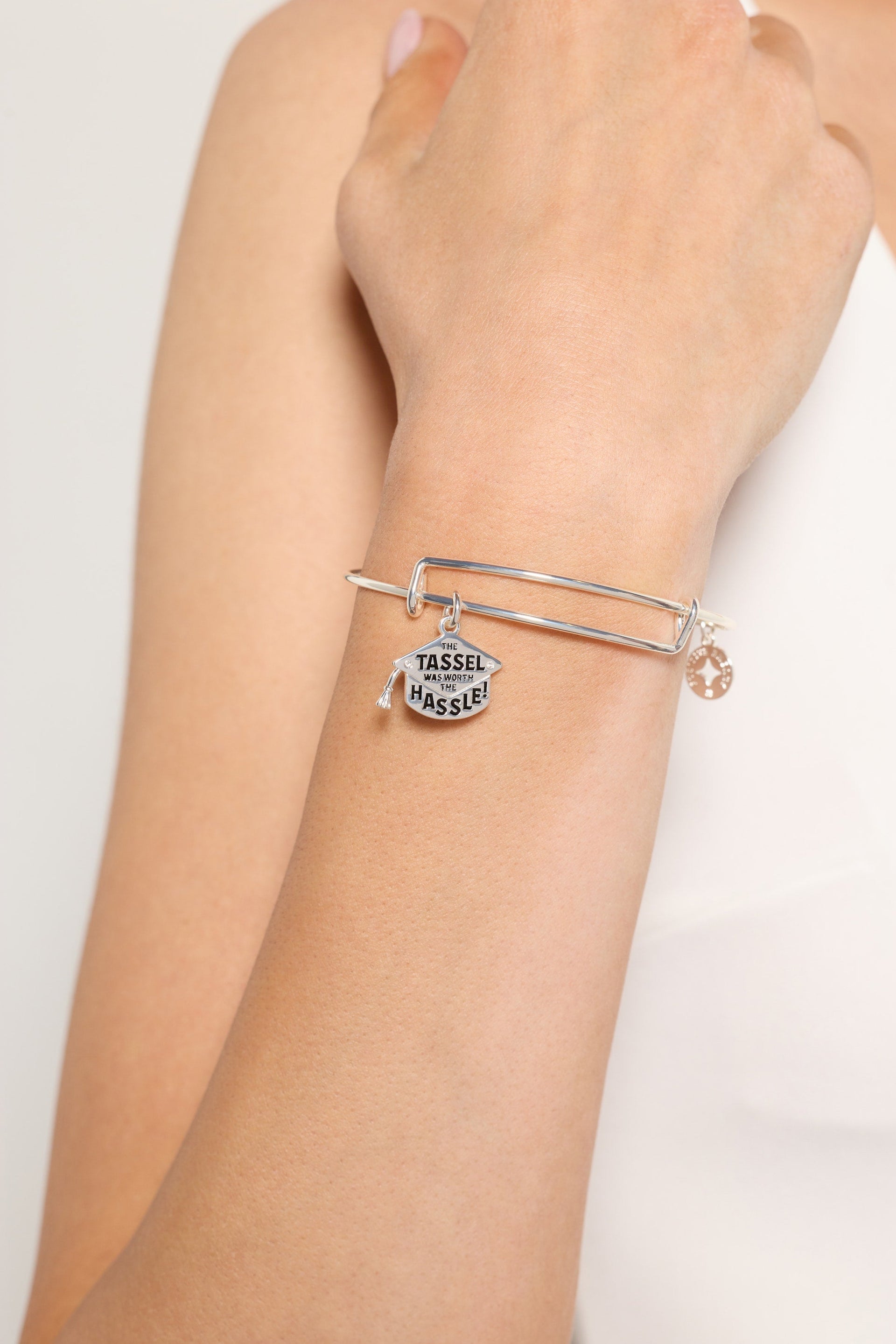 The Tassel Was Worth The Hassle Graduation Charm Bangle Bracelet