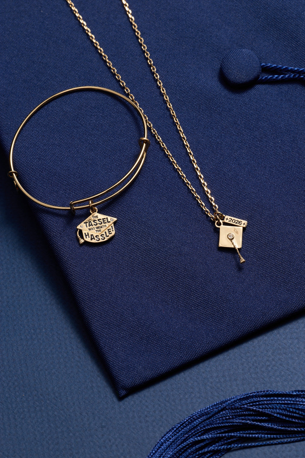 The Tassel Was Worth The Hassle Graduation Charm Bangle Bracelet